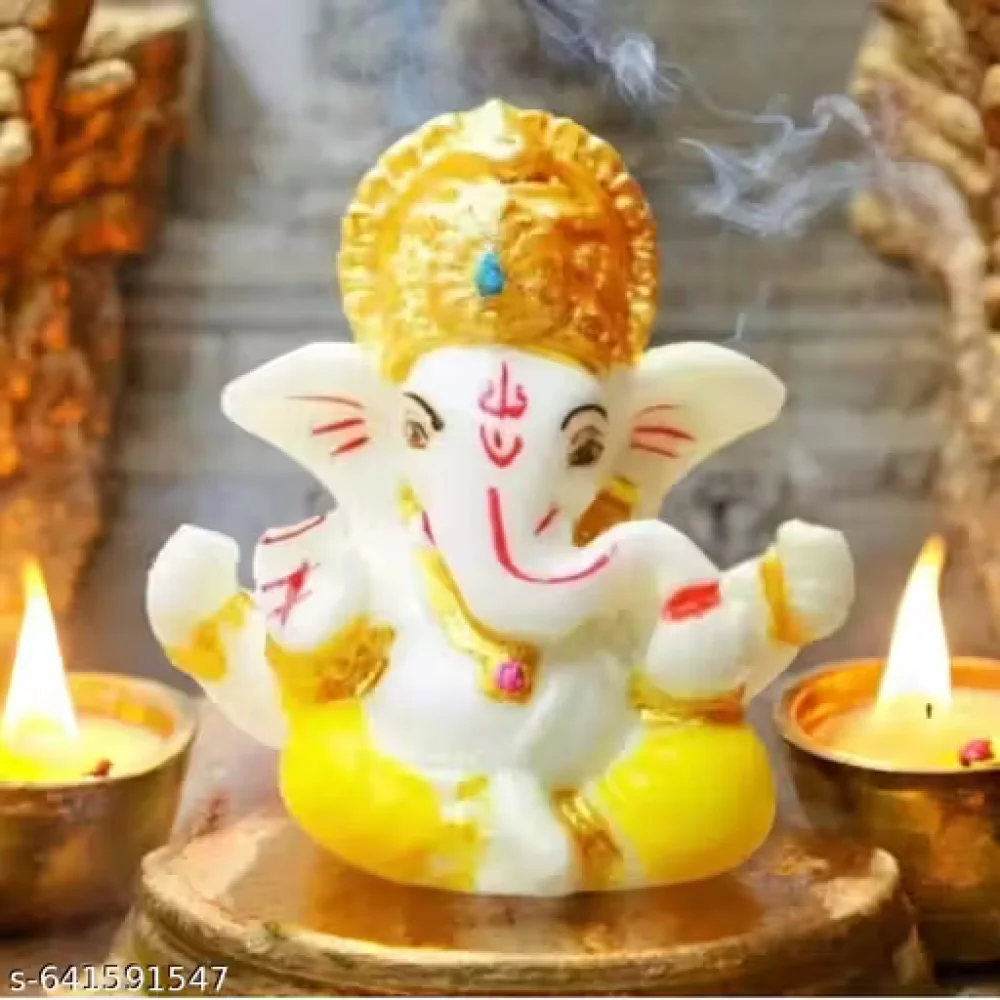 Handcrafted Ganeshji Idol with Pagri – Decorative Lord Ganesha Statue for Home & Pooja
