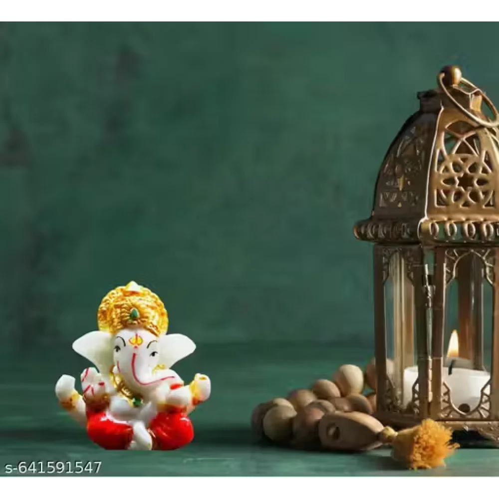 Handcrafted Ganeshji Idol with Pagri – Decorative Lord Ganesha Statue for Home & Pooja