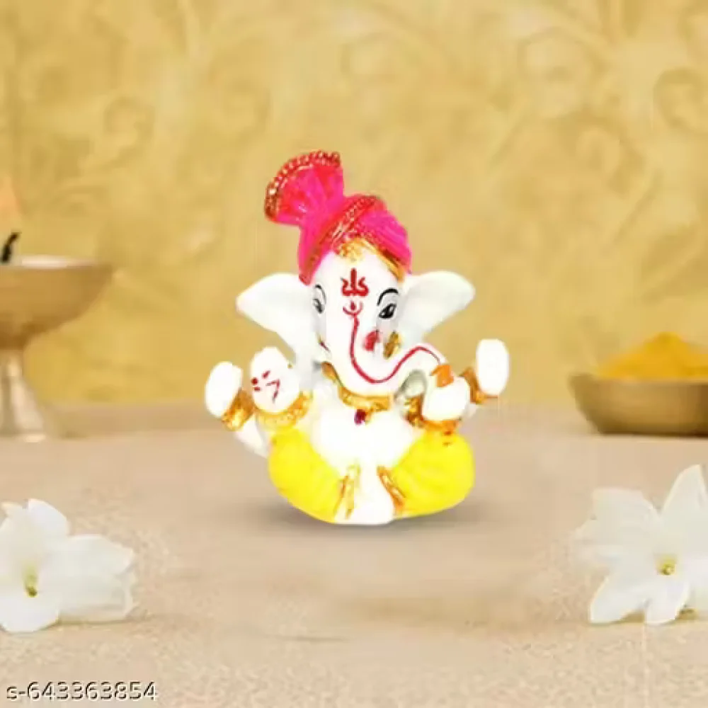 Handcrafted Ganeshji Idol with Pagri – Decorative Lord Ganesha Statue for Home & Pooja