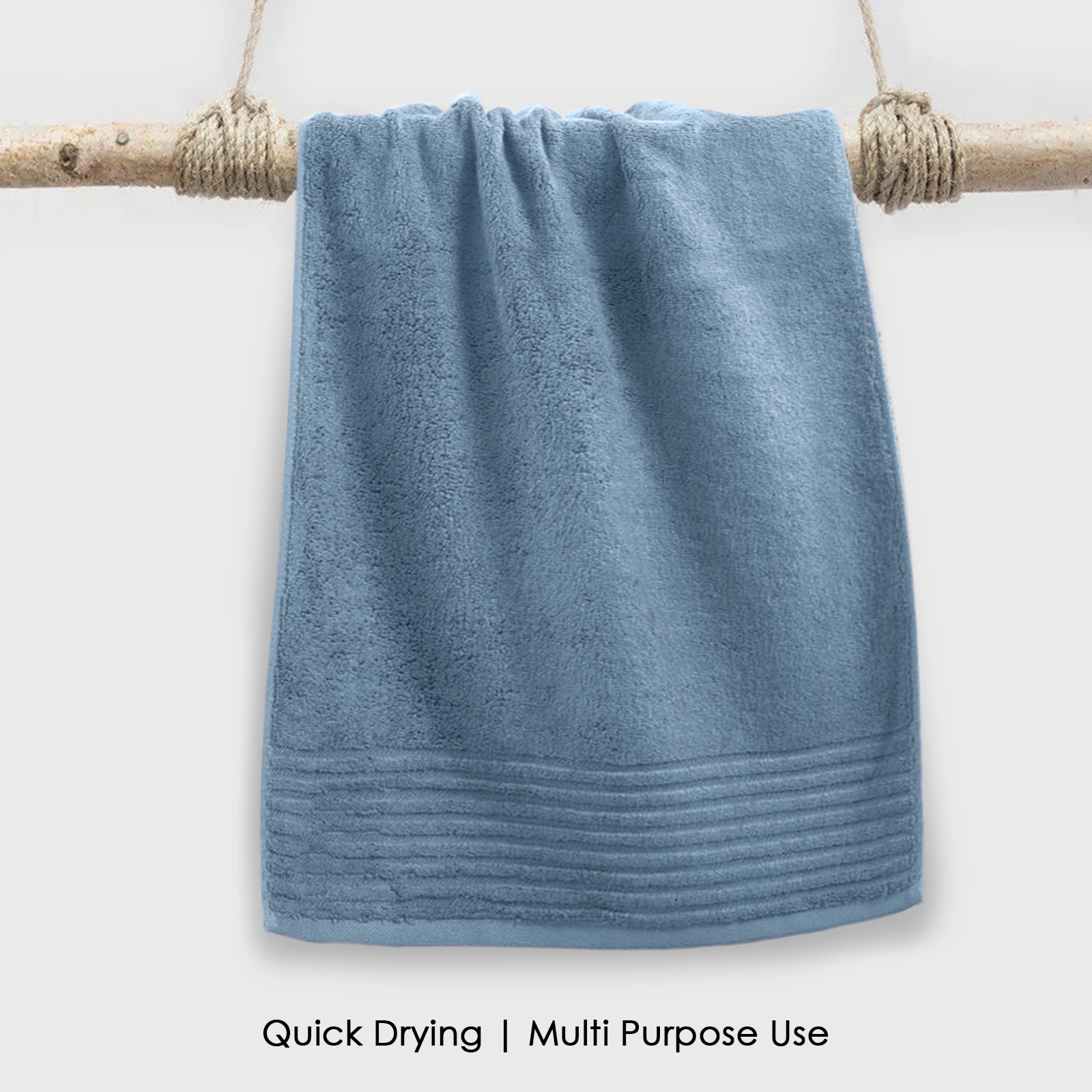 HOUSSE Natura Luxury Bamboo Bath Towel 600 GSM – Zero Twist Terry, Extra Large 70×140 cm, Soft, Absorbent & Eco-Friendly Hotel Spa Towel for Men/Women-Denim