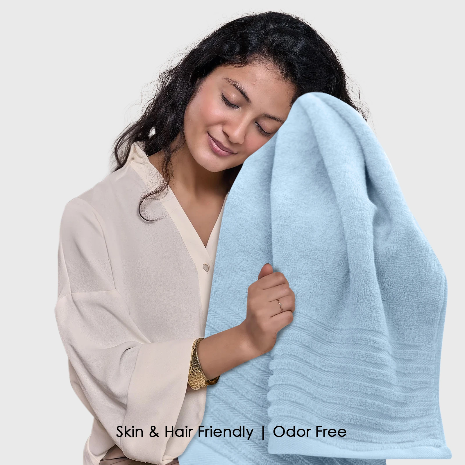 HOUSSE Natura Luxury Bamboo Bath Towel 600 GSM – Zero Twist Terry, Extra Large 70×140 cm, Soft, Absorbent & Eco-Friendly Hotel Spa Towel for Men/Women-Cadet Grey