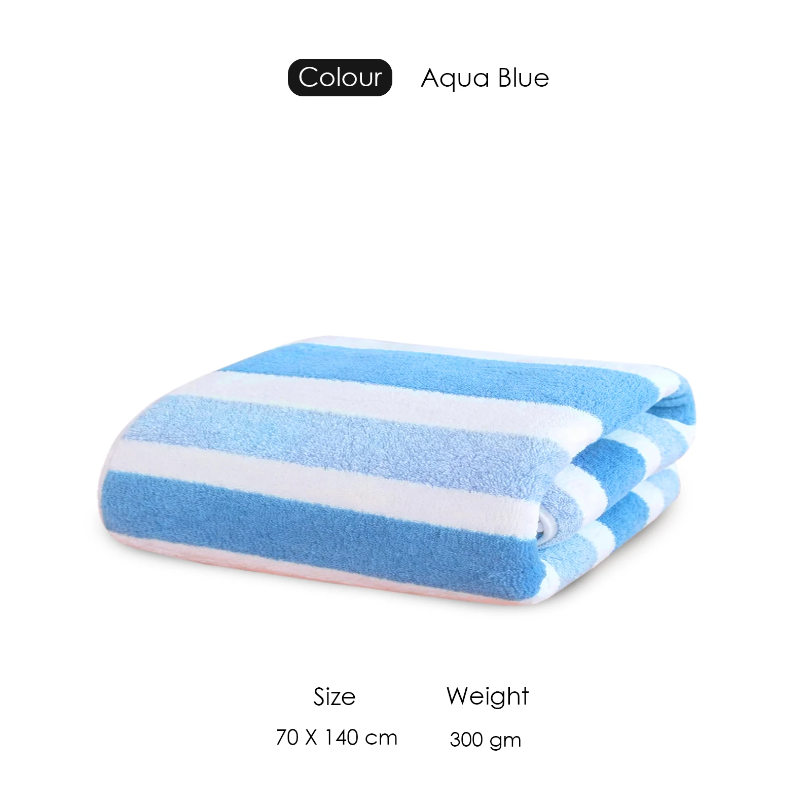 HOUSSE Komfykart Microfiber Bath Towel for Men & Women – 70×140 cm, Super Soft, Quick Dry & Super Absorbent Towel with Hanging Hook, New Stripe Design | Gym, Home & Travel Use – Aqua Blue