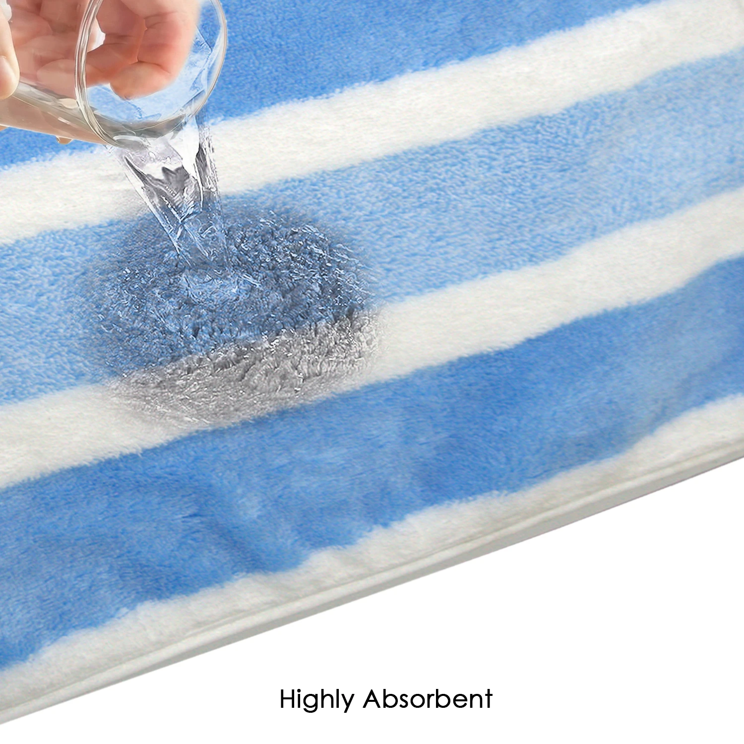 HOUSSE Komfykart Microfiber Bath Towel for Men & Women – 70×140 cm, Super Soft, Quick Dry & Super Absorbent Towel with Hanging Hook, New Stripe Design | Gym, Home & Travel Use – Aqua Blue