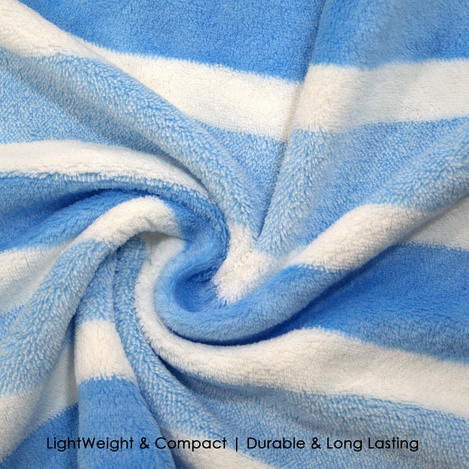 HOUSSE Komfykart Microfiber Bath Towel for Men & Women – 70×140 cm, Super Soft, Quick Dry & Super Absorbent Towel with Hanging Hook, New Stripe Design | Gym, Home & Travel Use – Aqua Blue