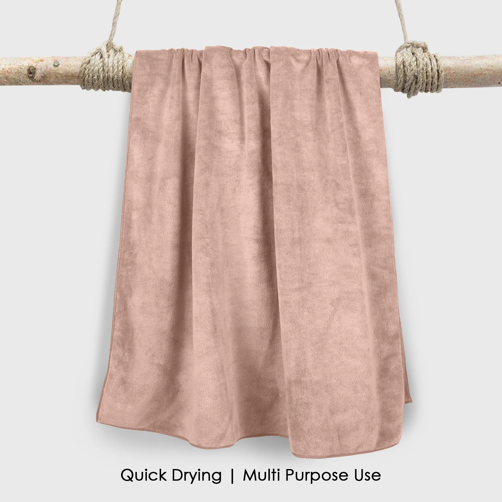 HOUSSE Premium Microfiber Bath Towel Large 75 * 150cm Quick Dry Towels for Women & Kids | Super Soft Plush 450 GSM | Ultra Absorbent for Home Swimming Sports & Travel (Warm Beige)