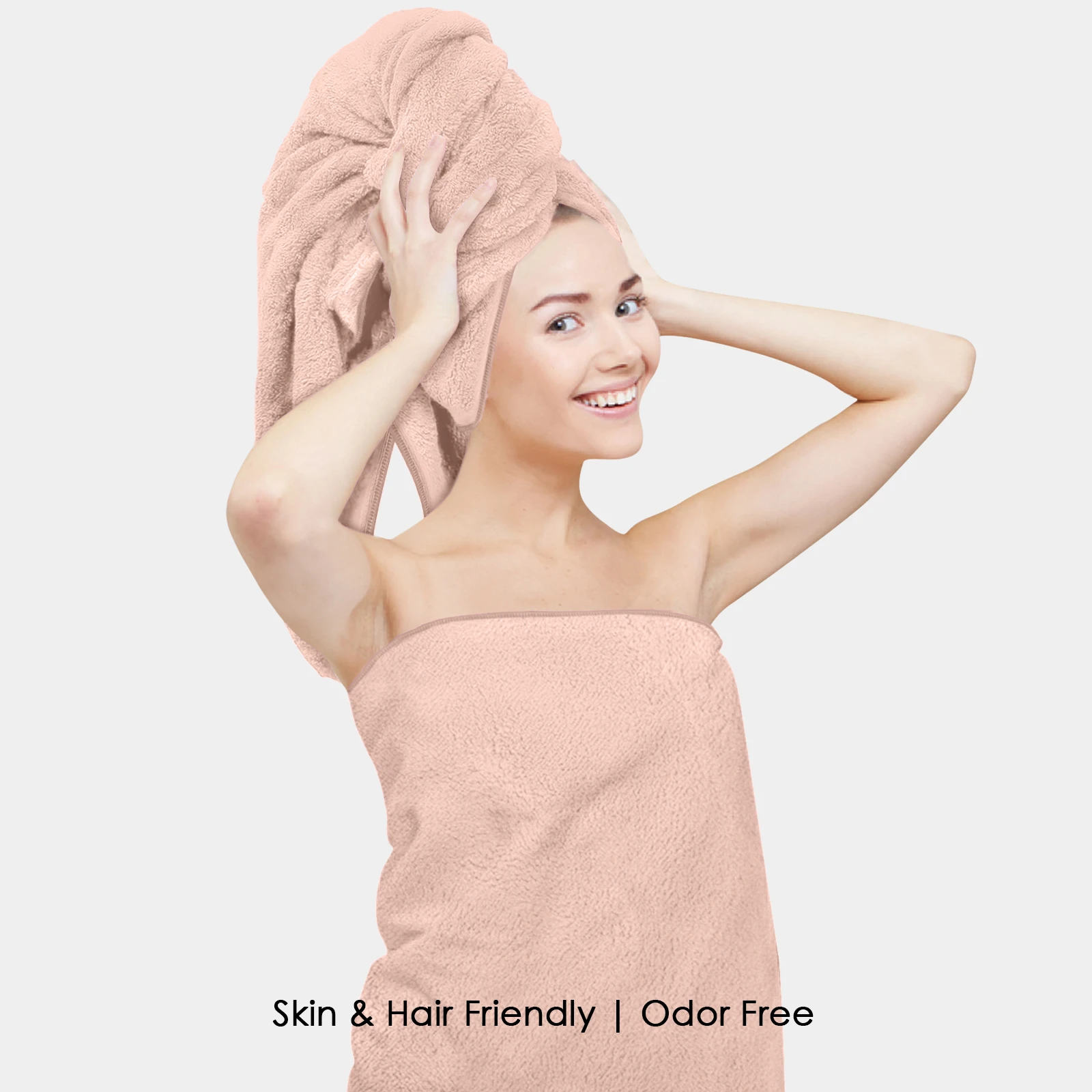 HOUSSE Premium Microfiber Bath Towel Large 75 * 150cm Quick Dry Towels for Women & Kids | Super Soft Plush 450 GSM | Ultra Absorbent for Home Swimming Sports & Travel (Warm Beige)