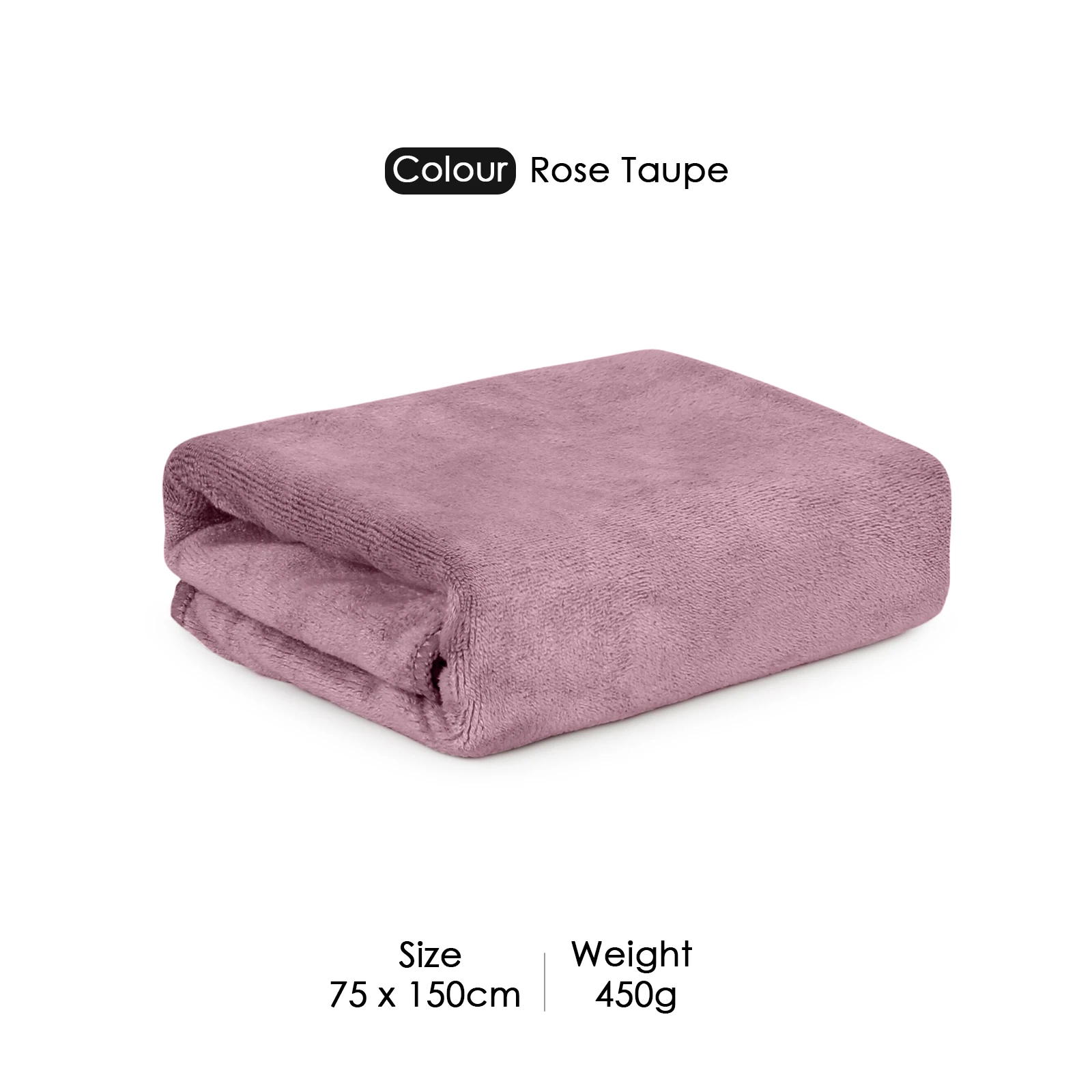 HOUSSE Premium Microfiber Bath Towel Large 75 * 150cm Quick Dry Towels for Women & Kids | Super Soft Plush 450 GSM | Ultra Absorbent for Home Swimming Sports & Travel (Rose Taupe)