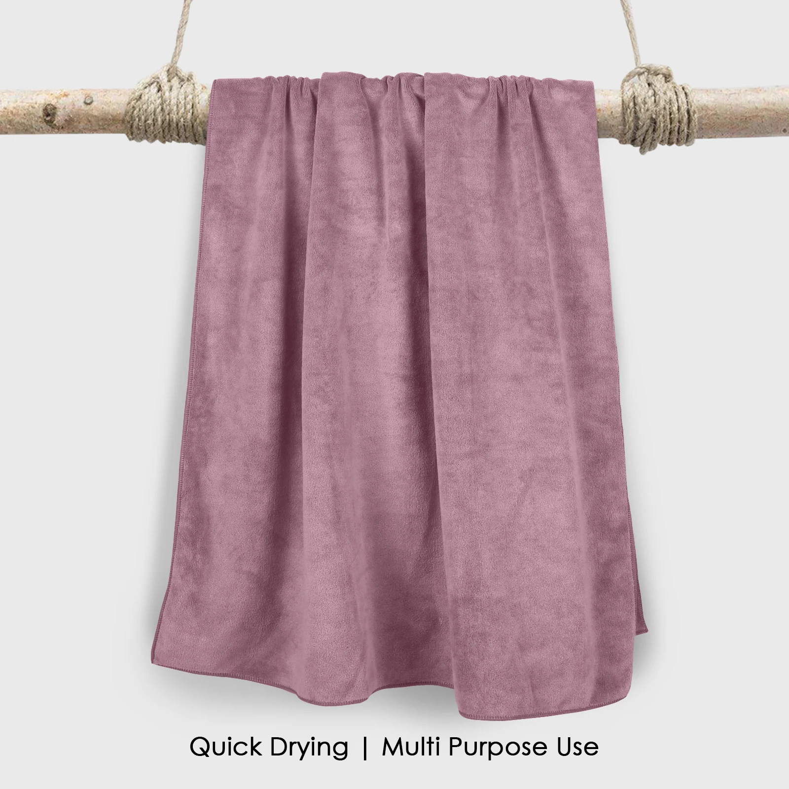 HOUSSE Premium Microfiber Bath Towel Large 75 * 150cm Quick Dry Towels for Women & Kids | Super Soft Plush 450 GSM | Ultra Absorbent for Home Swimming Sports & Travel (Rose Taupe)