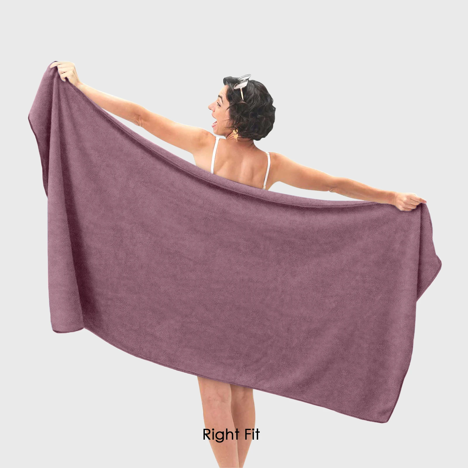 HOUSSE Premium Microfiber Bath Towel Large 75 * 150cm Quick Dry Towels for Women & Kids | Super Soft Plush 450 GSM | Ultra Absorbent for Home Swimming Sports & Travel (Rose Taupe)