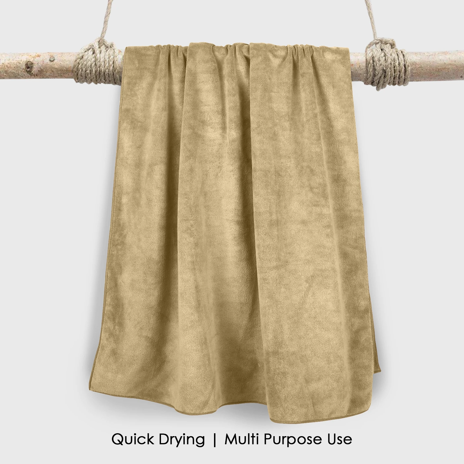 HOUSSE Premium Microfiber Bath Towel Large 75 * 150cm Quick Dry Towels for Women & Kids | Super Soft Plush 450 GSM | Ultra Absorbent for Home Swimming Sports & Travel (Prairie Sand)