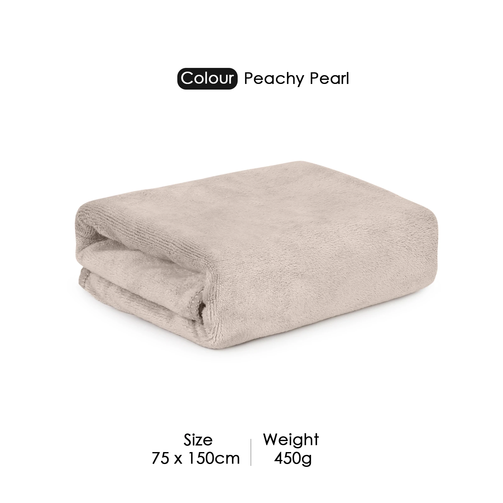 HOUSSE Premium Microfiber Bath Towel Large 75 * 150cm Quick Dry Towels for Women & Kids | Super Soft Plush 450 GSM | Ultra Absorbent for Home Swimming Sports & Travel(Peachy Pearl)