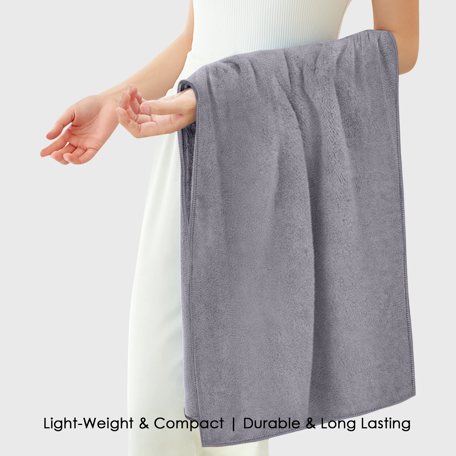 HOUSSE Premium Microfiber Bath Towel Large 75 * 150cm Quick Dry Towels for Women & Kids | Super Soft Plush 450 GSM | Ultra Absorbent for Home Swimming Sports & Travel 75 * 150 cm (Frost Grey)