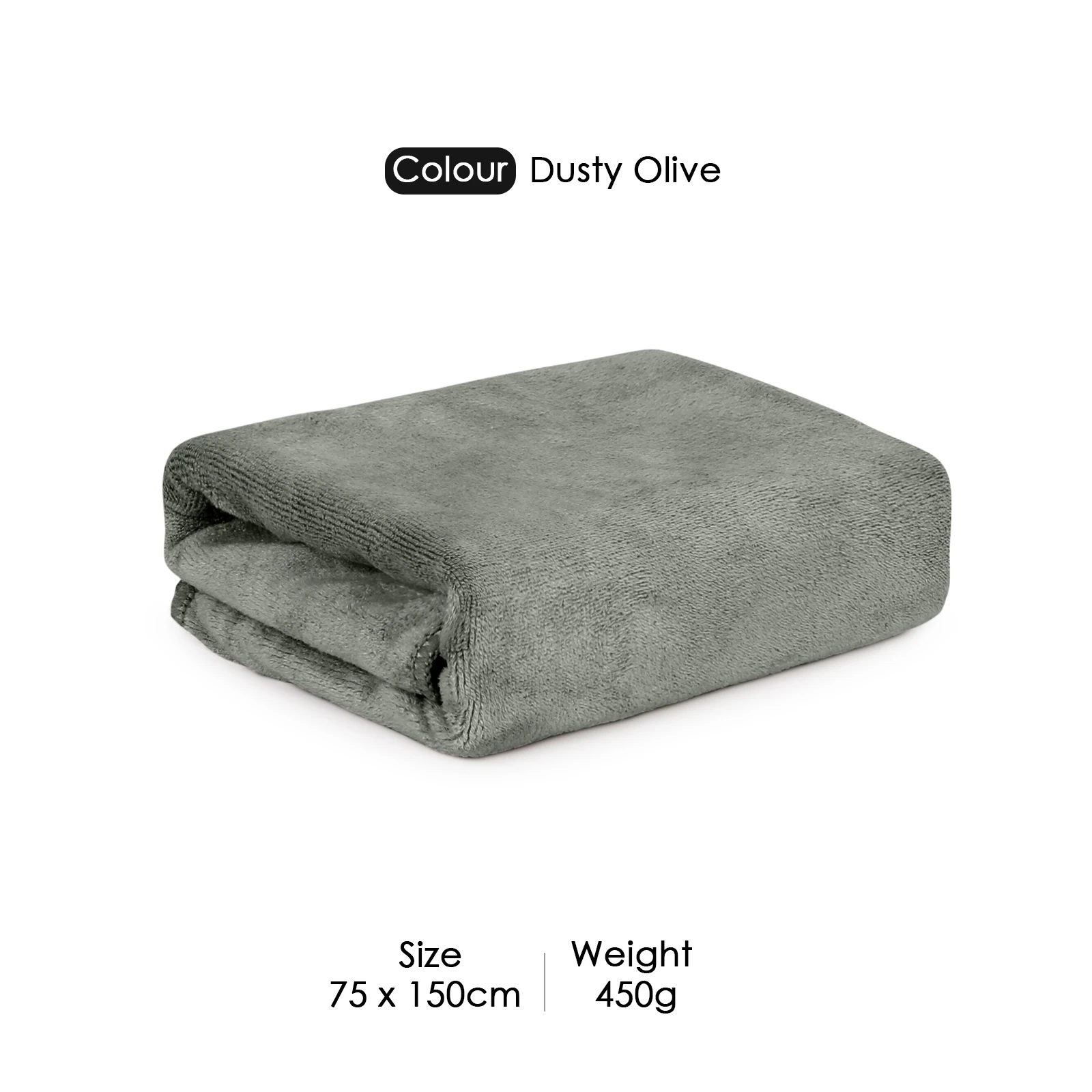 HOUSSE Premium Microfiber Bath Towel Large 75 * 150cm Quick Dry Towels for Women & Kids | Super Soft Plush 450 GSM | Ultra Absorbent for Home Swimming Sports & Travel (Dusty Olive)