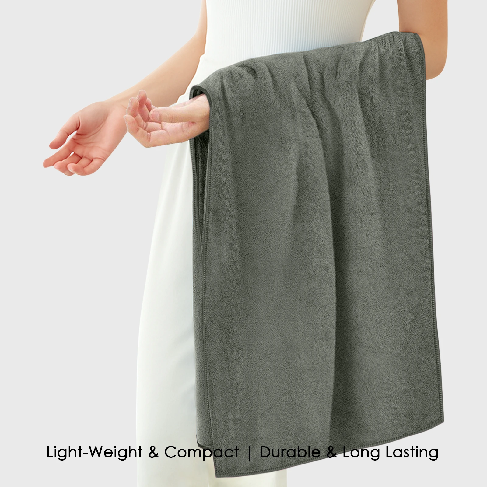 HOUSSE Premium Microfiber Bath Towel Large 75 * 150cm Quick Dry Towels for Women & Kids | Super Soft Plush 450 GSM | Ultra Absorbent for Home Swimming Sports & Travel (Dusty Olive)