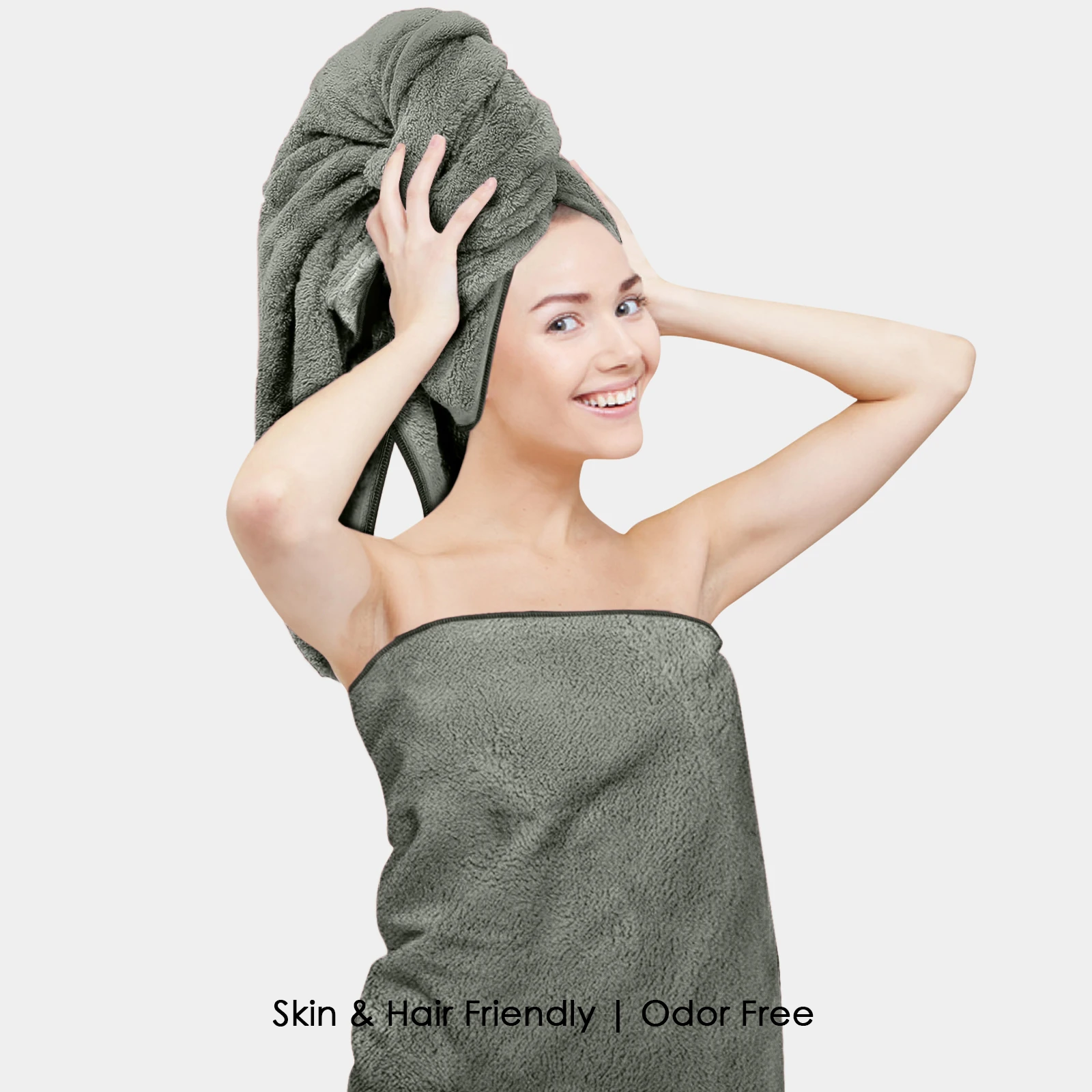 HOUSSE Premium Microfiber Bath Towel Large 75 * 150cm Quick Dry Towels for Women & Kids | Super Soft Plush 450 GSM | Ultra Absorbent for Home Swimming Sports & Travel (Dusty Olive)
