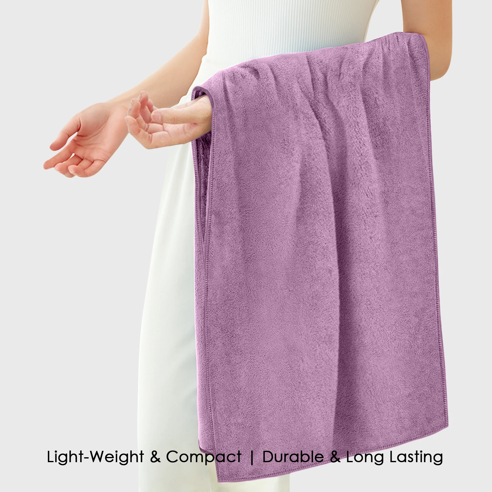 HOUSSE Premium Microfiber Bath Towel Large 75 * 150cm Quick Dry Towels for Women & Kids | Super Soft Plush 450 GSM | Ultra Absorbent for Home Swimming Sports & Travel (Dusky Orchid)