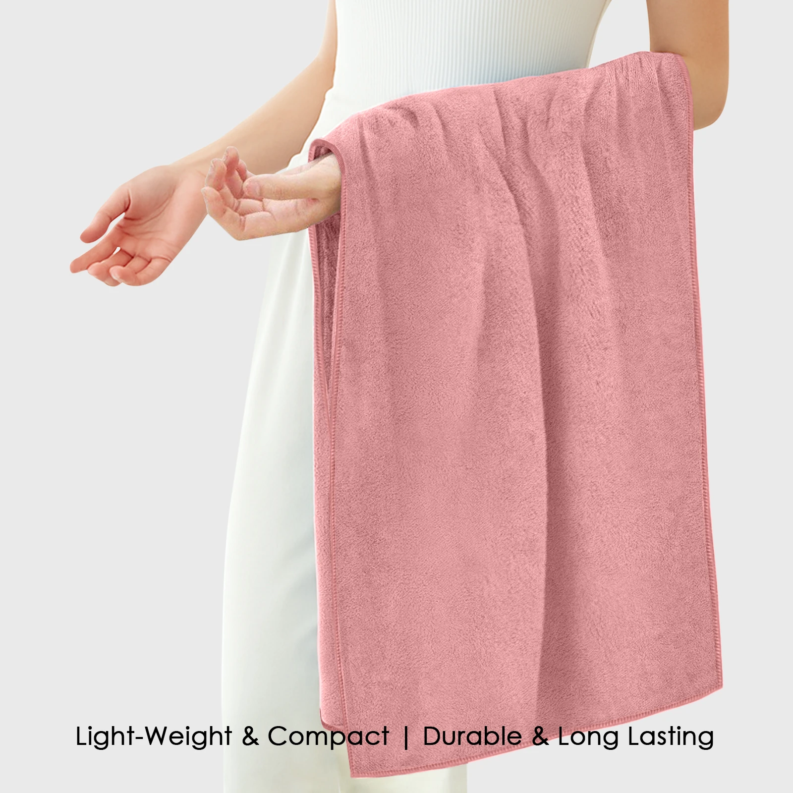 HOUSSE Premium Microfiber Bath Towel Large 75 * 150cm Quick Dry Towels for Women & Kids | Super Soft Plush 450 GSM | Ultra Absorbent for Home Swimming Sports & Travel Desert Sand