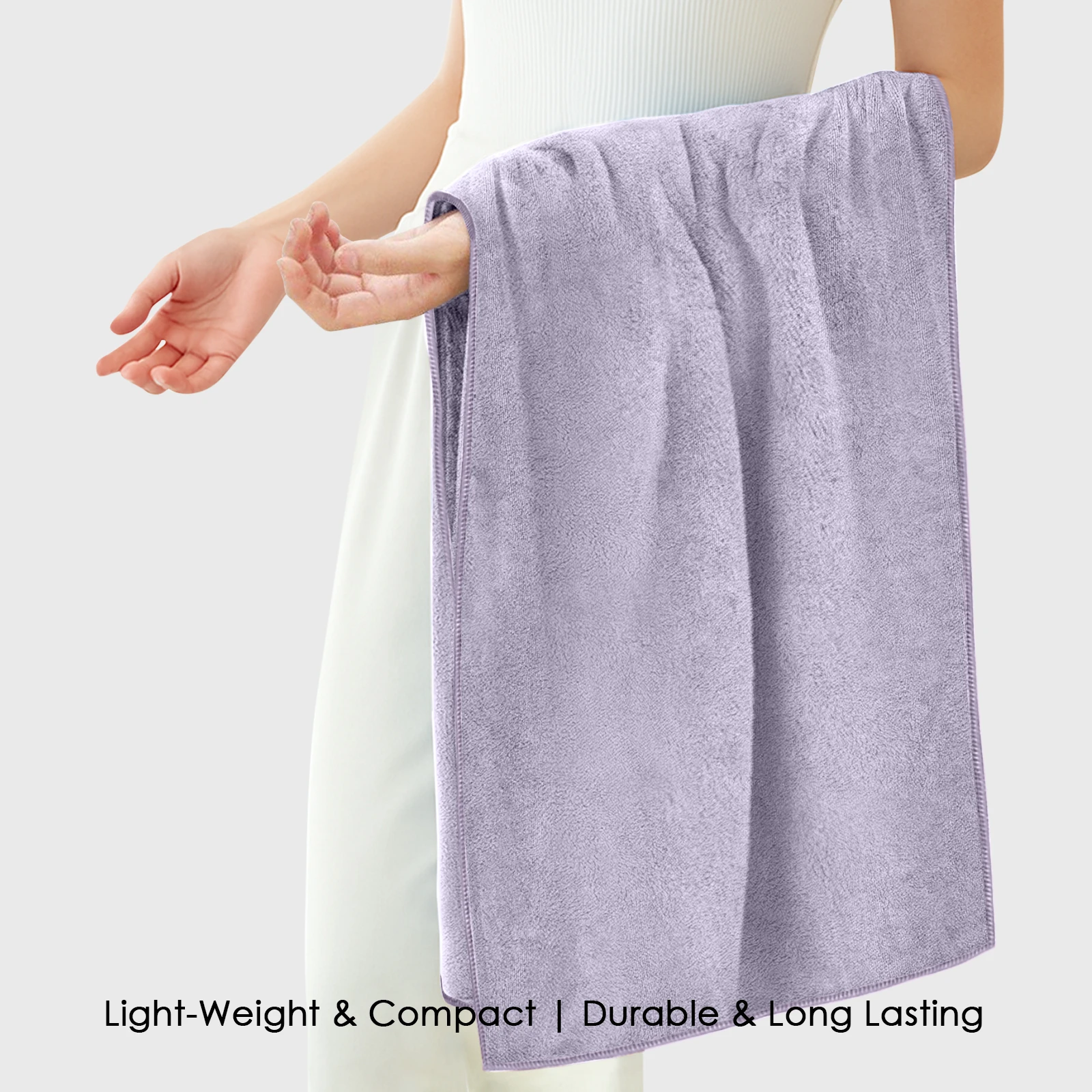 HOUSSE Premium Microfiber Bath Towel Large 75 * 150cm Quick Dry Towels for Women & Kids | Super Soft Plush 450 GSM | Ultra Absorbent for Home Swimming Sports & Travel(Dapple Grey)