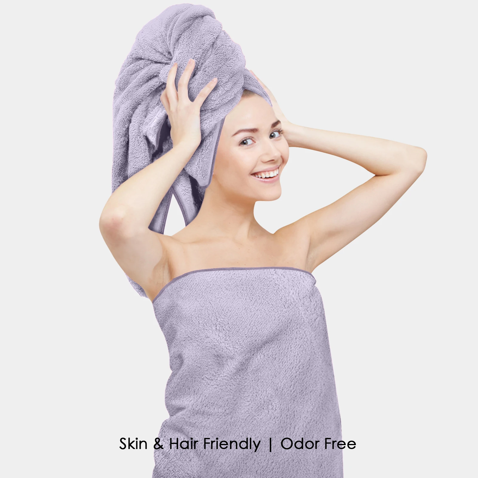HOUSSE Premium Microfiber Bath Towel Large 75 * 150cm Quick Dry Towels for Women & Kids | Super Soft Plush 450 GSM | Ultra Absorbent for Home Swimming Sports & Travel(Dapple Grey)
