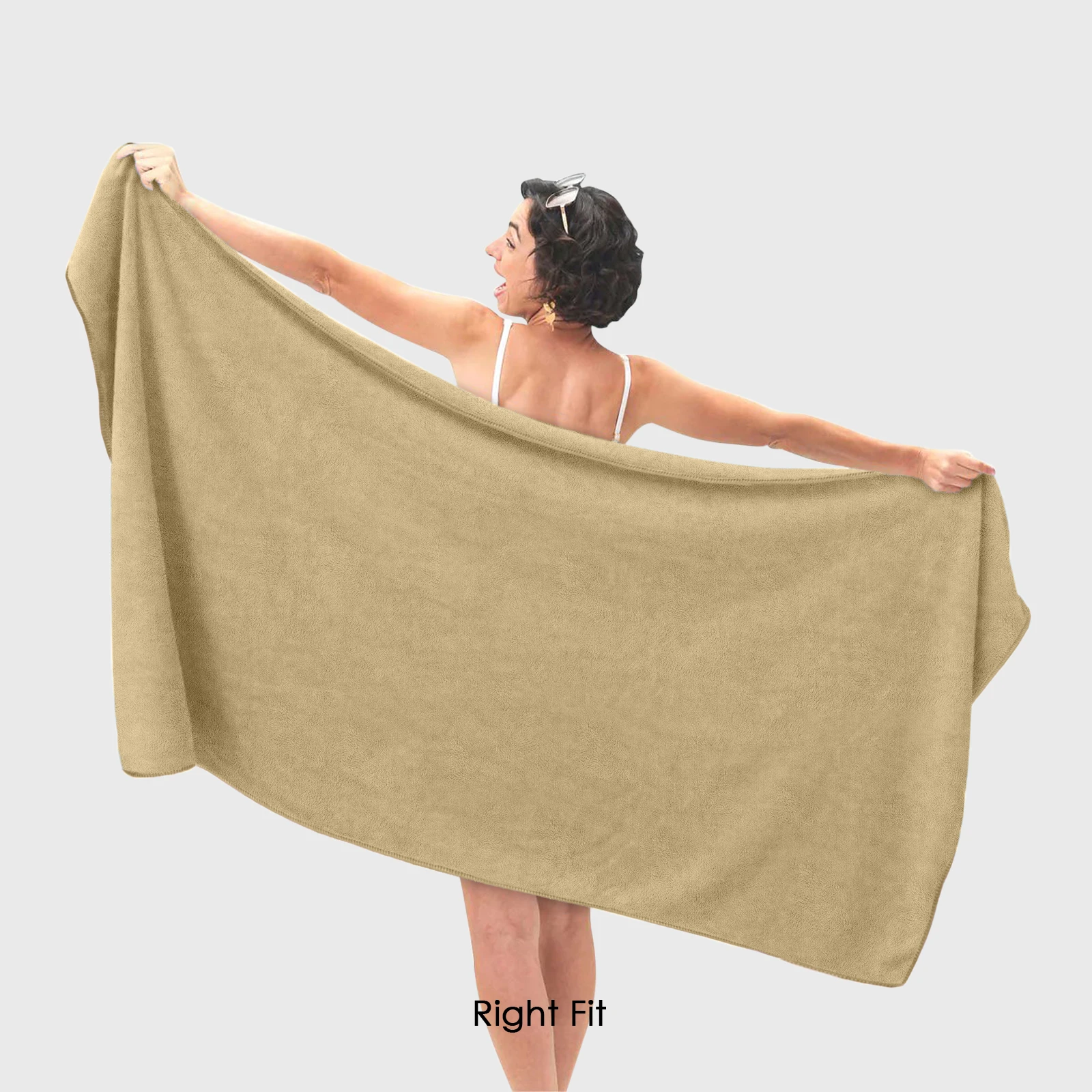 HOUSSE Premium Microfiber Bath Towel Large 60 * 120 cm Quick Dry Towels Specially for Kids Age 0-16 Years| Super Soft Plush 450 GSM | Ultra Absorbent for Home Swimming Sports Travel (Prairie Sand)