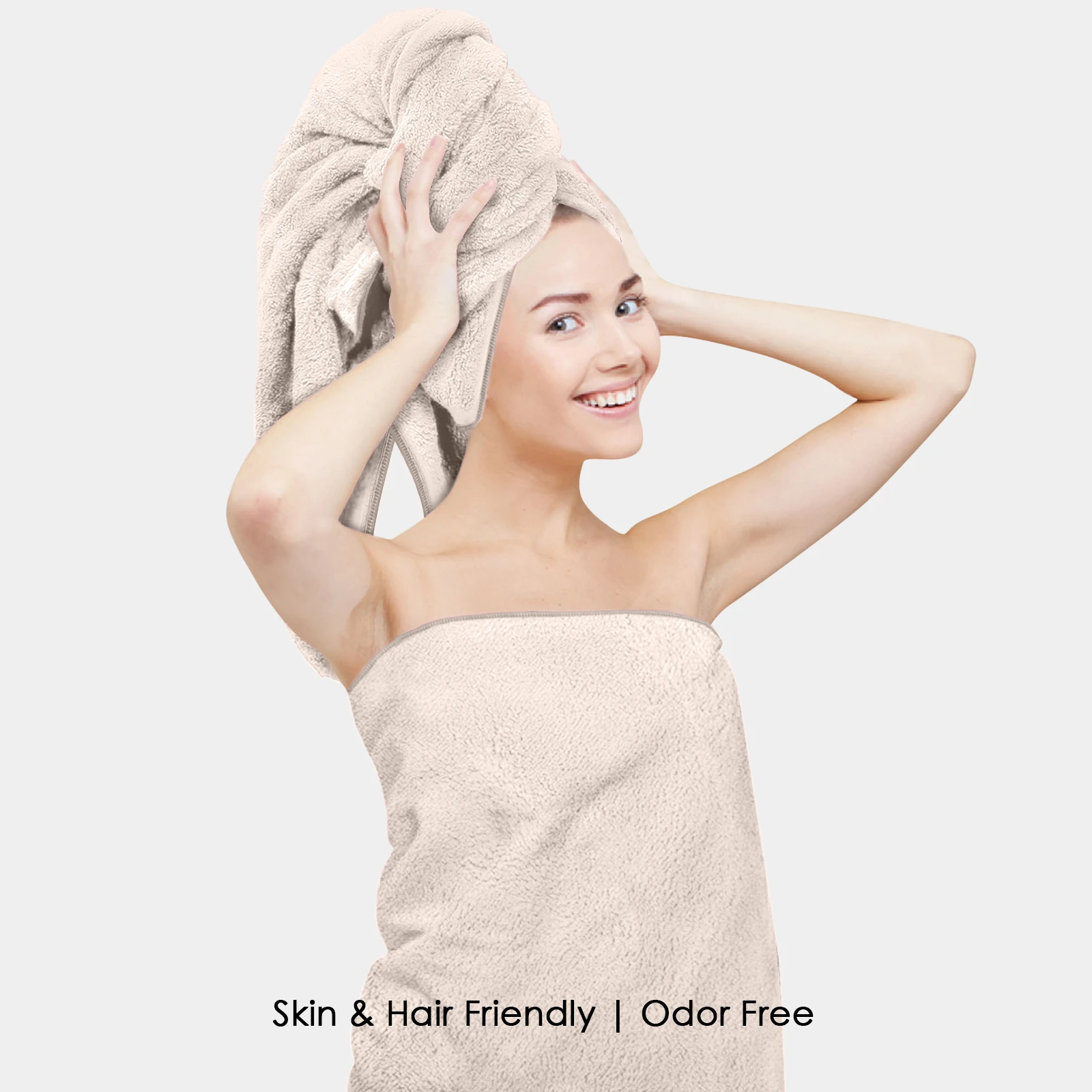 HOUSSE Premium Microfiber Bath Towel Extra Large 60 * 120 cm Quick Dry Towels Specially for Kids Age 0-16 Years | Soft Plush 450 GSM | Ultra Absorbent for Home Swimming Sports Travel| (Peachy Pearl)