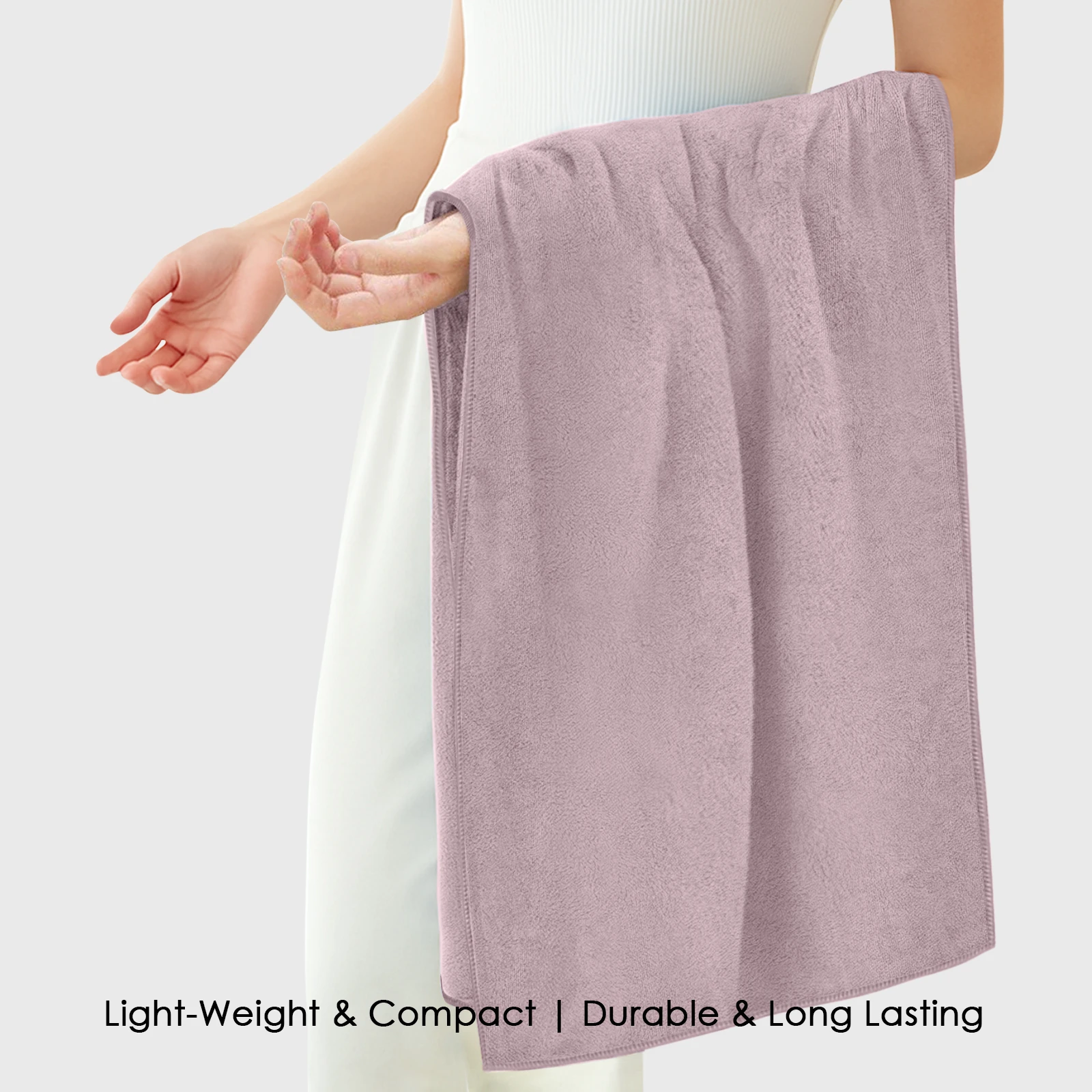 HOUSSE Premium Microfiber Bath Towel 60 * 120 cm Quick Dry Towels for Specially for Kids Age 0-16 Years | Soft Plush 450 GSM | Ultra Absorbent for Home Swimming Sports Travel(Nirvana Purple)