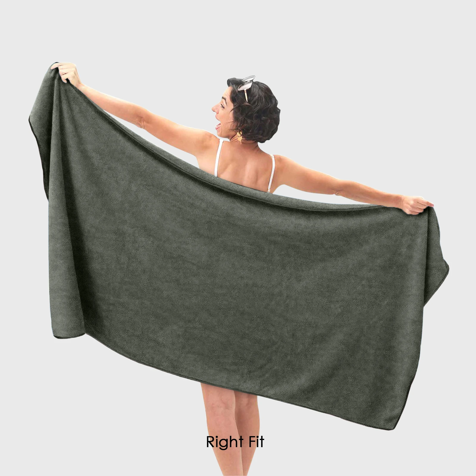 HOUSSE Premium Microfiber Bath Towel Large 60 * 120 cm Quick Dry Towels Specially for Kids Age 0-16 Years | Super Soft Plush 450 GSM | Ultra Absorbent for Home Swimming Sports Travel (Dusty Olive)