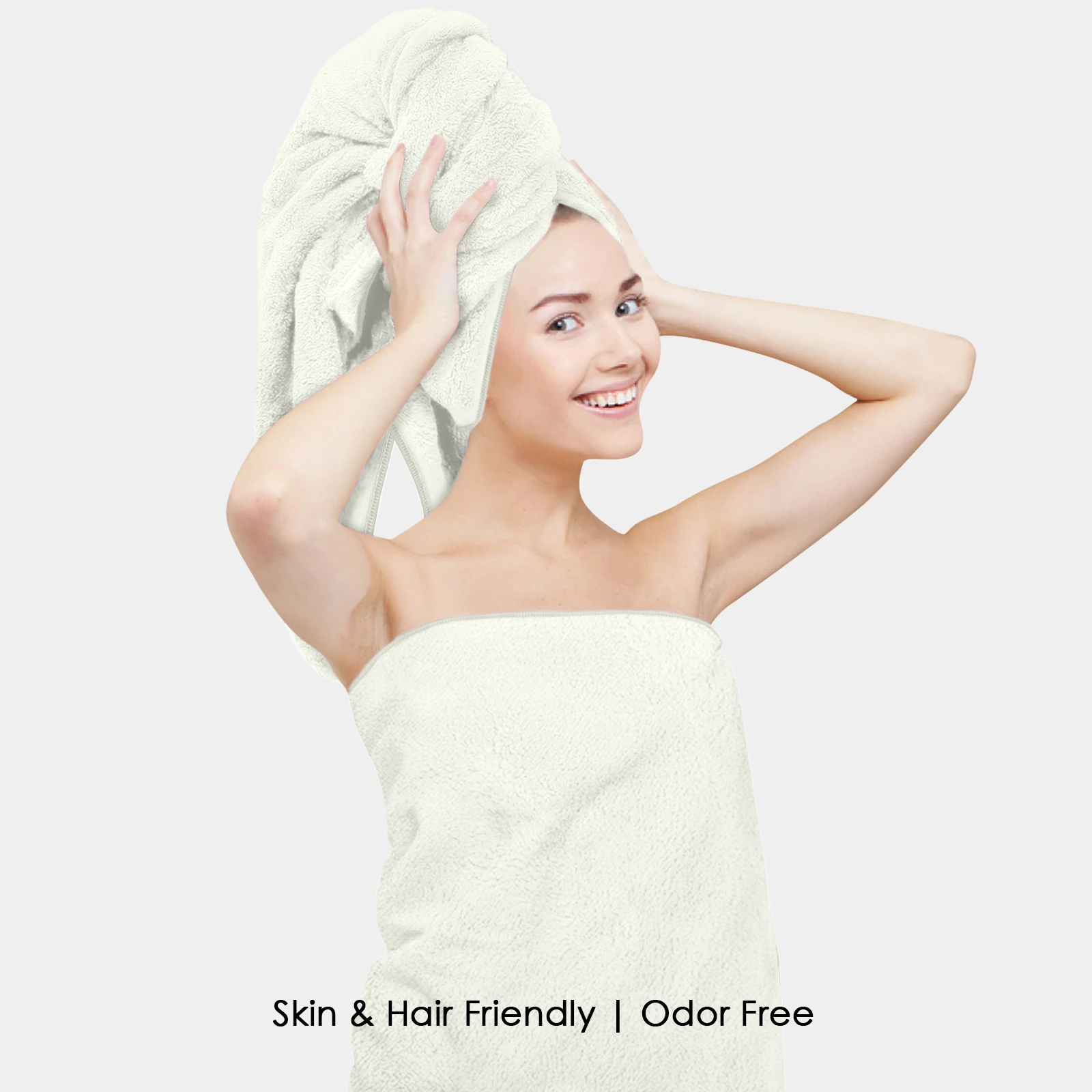 HOUSSE Premium Microfiber Bath Towel - Extra Large 75x150cm Quick Dry Towels for Women Men & Kids | Super Soft Plush 550 GSM | Ultra Absorbent for Home Swimming Sports & Travel (White)