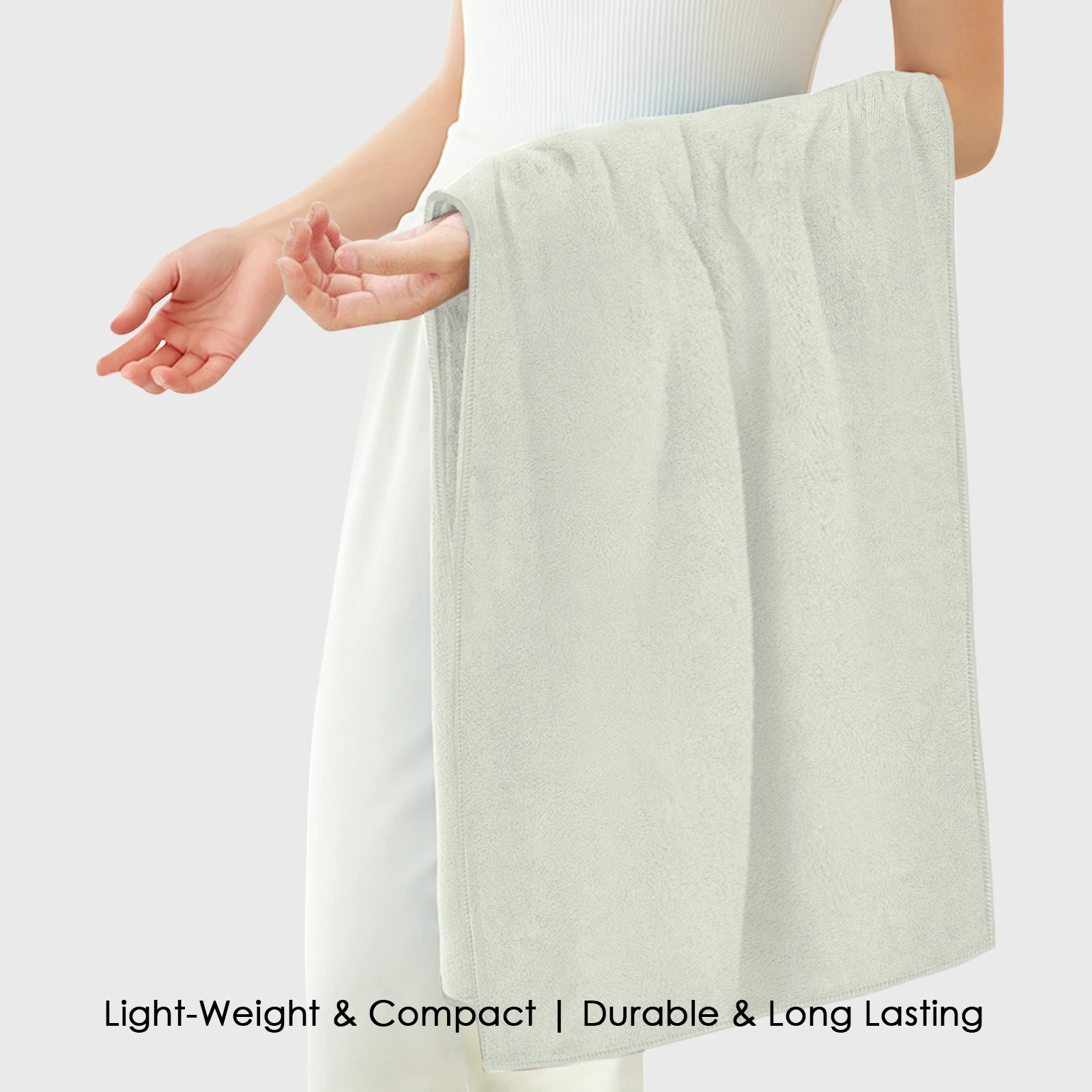 HOUSSE Premium Microfiber Bath Towel - Extra Large 75x150cm Quick Dry Towels for Women Men & Kids | Super Soft Plush 550 GSM | Ultra Absorbent for Home Swimming Sports & Travel (White)