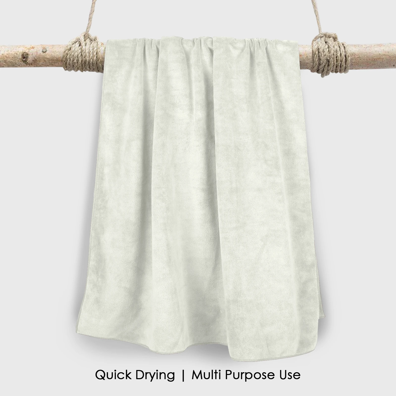 HOUSSE Premium Microfiber Bath Towel - Extra Large 75x150cm Quick Dry Towels for Women Men & Kids | Super Soft Plush 550 GSM | Ultra Absorbent for Home Swimming Sports & Travel (White)