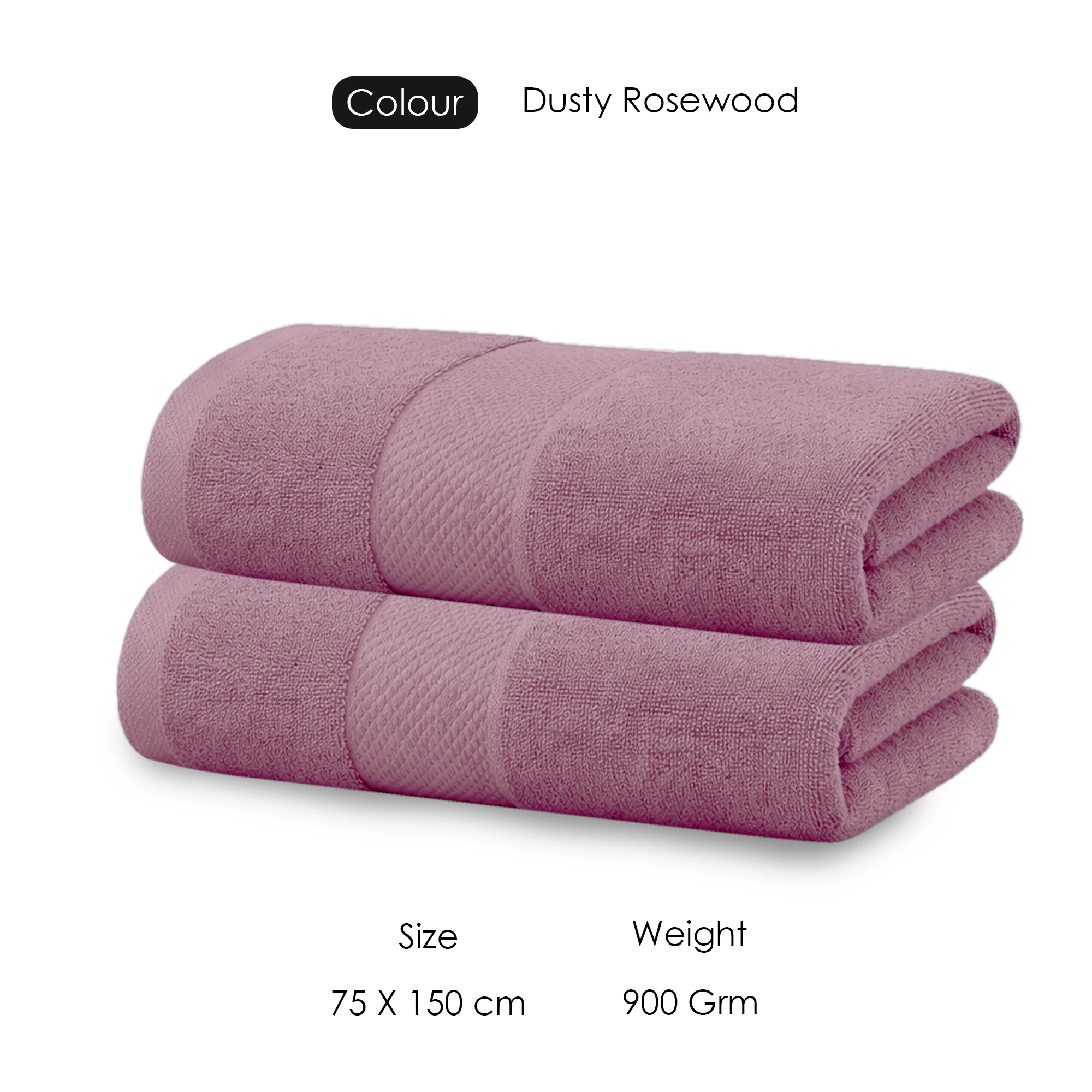 HOUSSE Cotton Bath Towels |Large Size (75 cms x 150 cms) - Quick Absorption &Faster Drying Bath Towel | 450 GSM | 2 Piece Set Bath Towel for Men/Women | Urban Comfort- Woodland Green