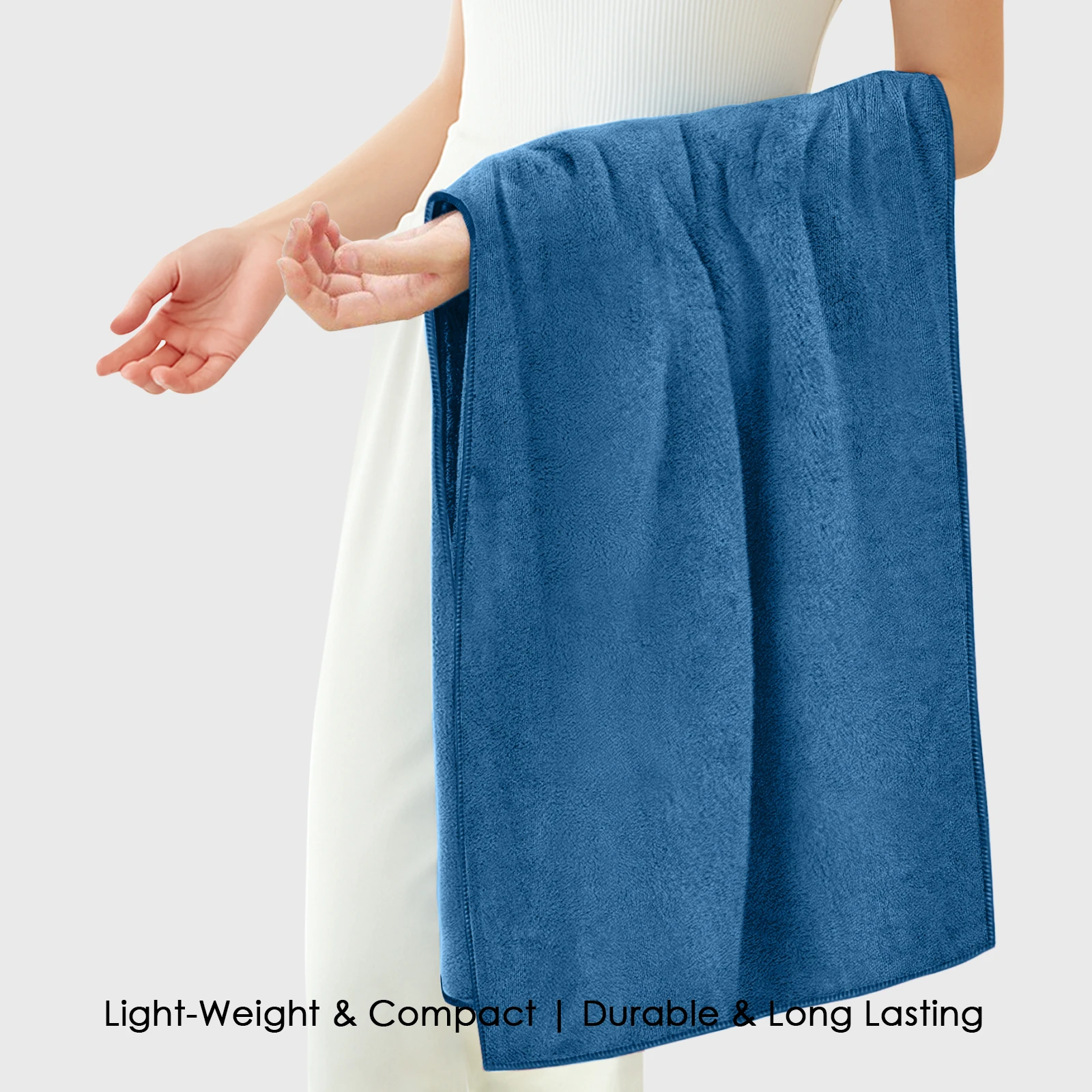 HOUSSE Premium Microfiber Bath Towel - Extra Large 75x150cm Quick Dry Towels for Women Men & Kids | Super Soft Plush 550 GSM | Ultra Absorbent for Home Swimming Sports & Travel (Ink Blue)