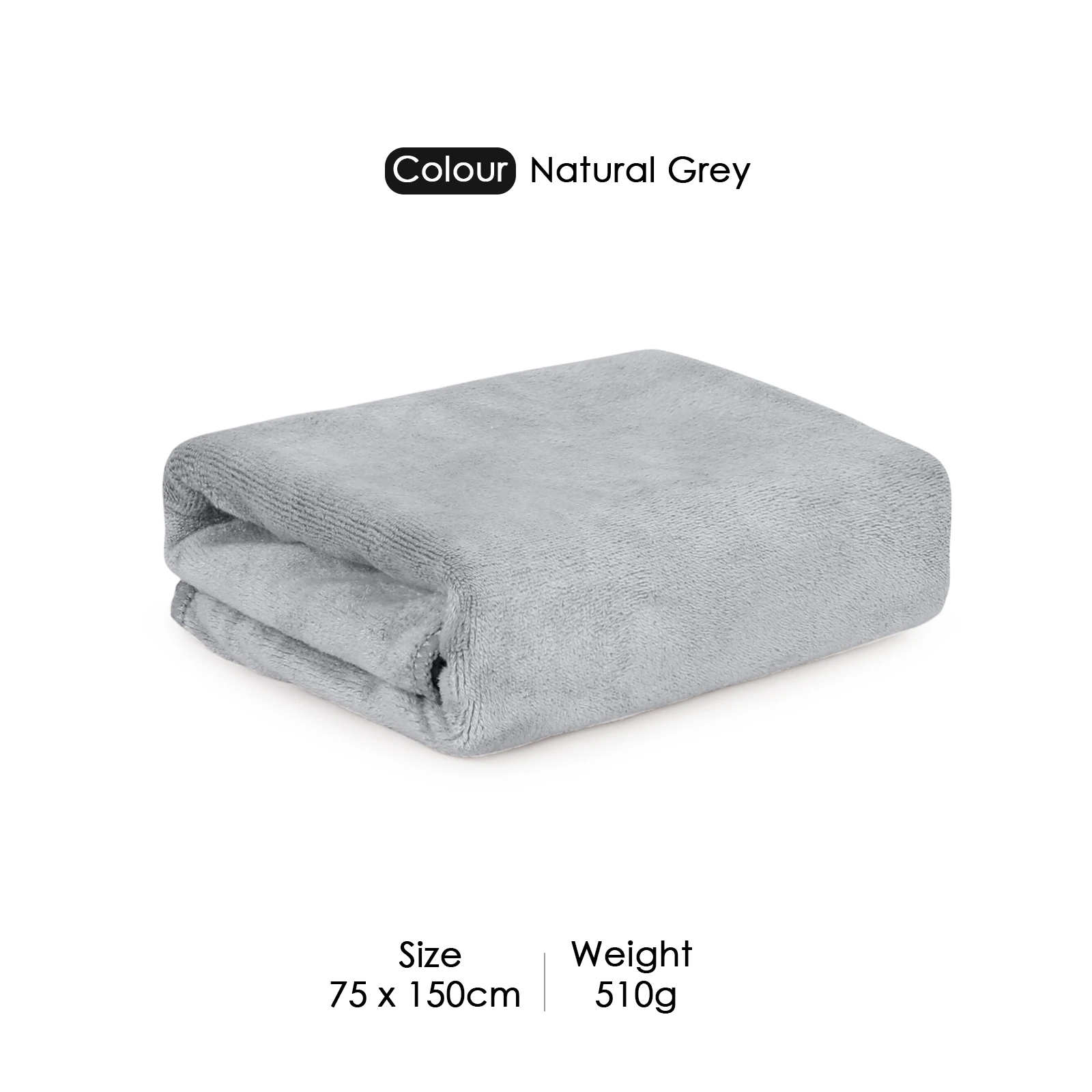 HOUSSE Premium Microfiber Bath Towel - Extra Large 75x150cm Quick Dry Towels for Women Men & Kids | Super Soft Plush 550 GSM | Ultra Absorbent for Home Swimming Sports & Travel (Natural Grey)