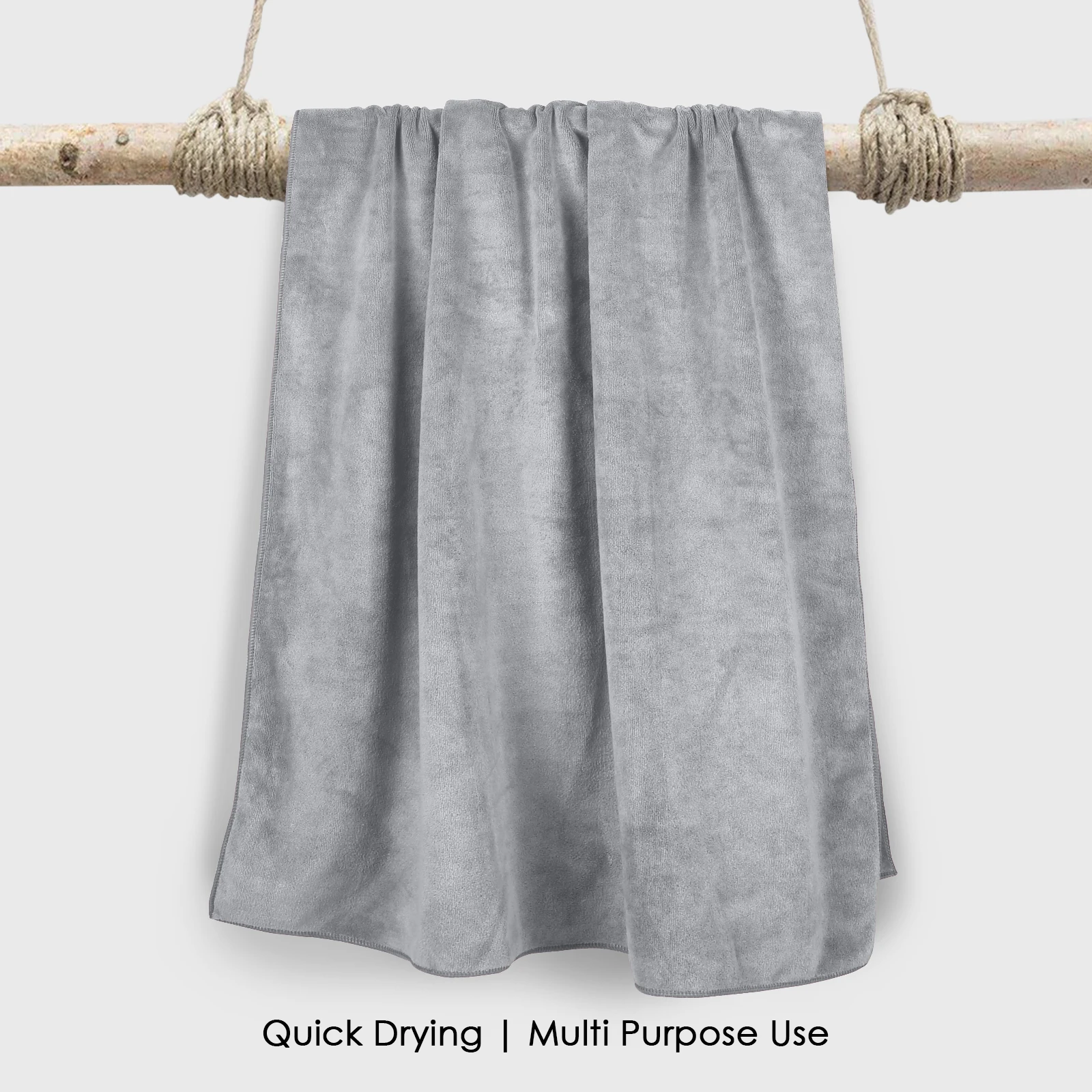 HOUSSE Premium Microfiber Bath Towel - Extra Large 75x150cm Quick Dry Towels for Women Men & Kids | Super Soft Plush 550 GSM | Ultra Absorbent for Home Swimming Sports & Travel (Natural Grey)