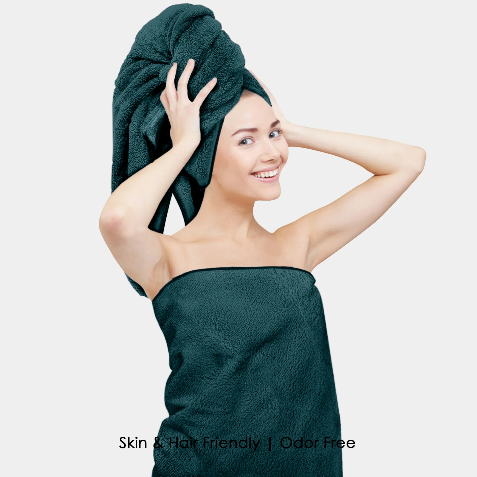 HOUSSE Premium Microfiber Bath Towel - Extra Large 75x150cm Quick Dry Towels for Women Men & Kids | Super Soft Plush 550 GSM | Ultra Absorbent for Home Swimming Sports & Travel (Jungle Green)