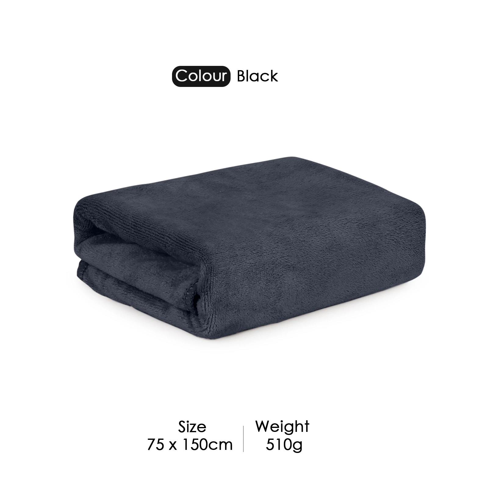 HOUSSE Premium Microfiber Bath Towel - Extra Large 75x150cm Quick Dry Towels for Women Men & Kids | Super Soft Plush 550 GSM | Ultra Absorbent for Home Swimming Sports & Travel (Black)