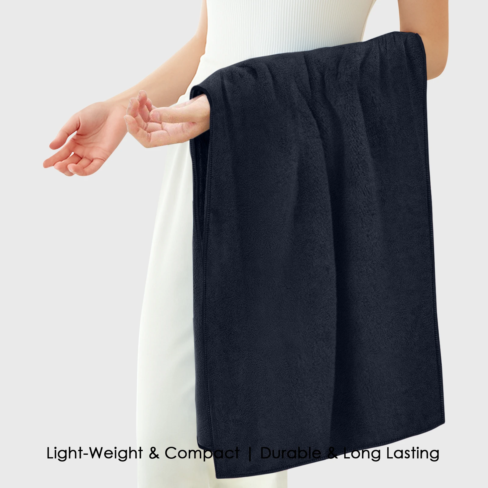 HOUSSE Premium Microfiber Bath Towel - Extra Large 75x150cm Quick Dry Towels for Women Men & Kids | Super Soft Plush 550 GSM | Ultra Absorbent for Home Swimming Sports & Travel (Black)