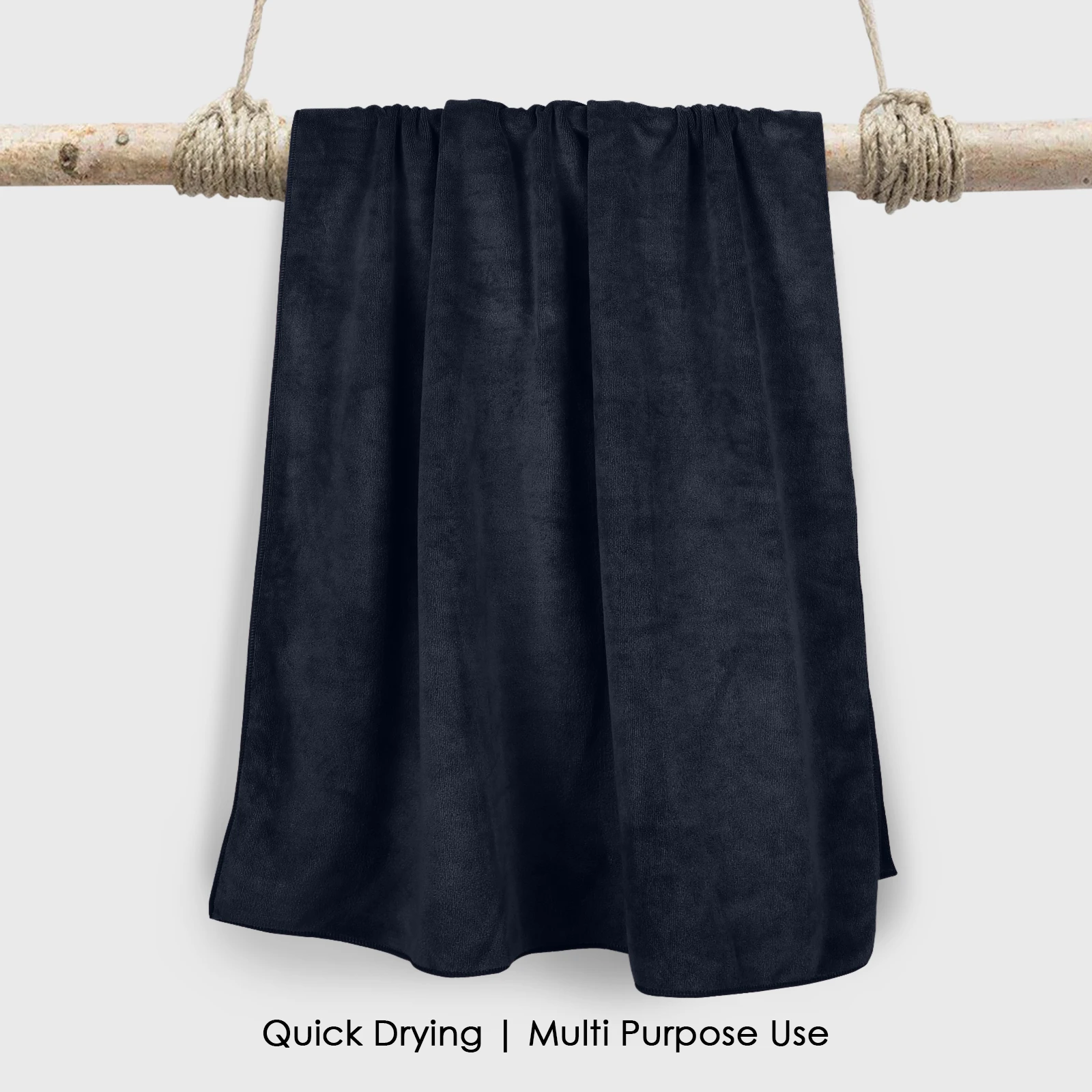 HOUSSE Premium Microfiber Bath Towel - Extra Large 75x150cm Quick Dry Towels for Women Men & Kids | Super Soft Plush 550 GSM | Ultra Absorbent for Home Swimming Sports & Travel (Black)