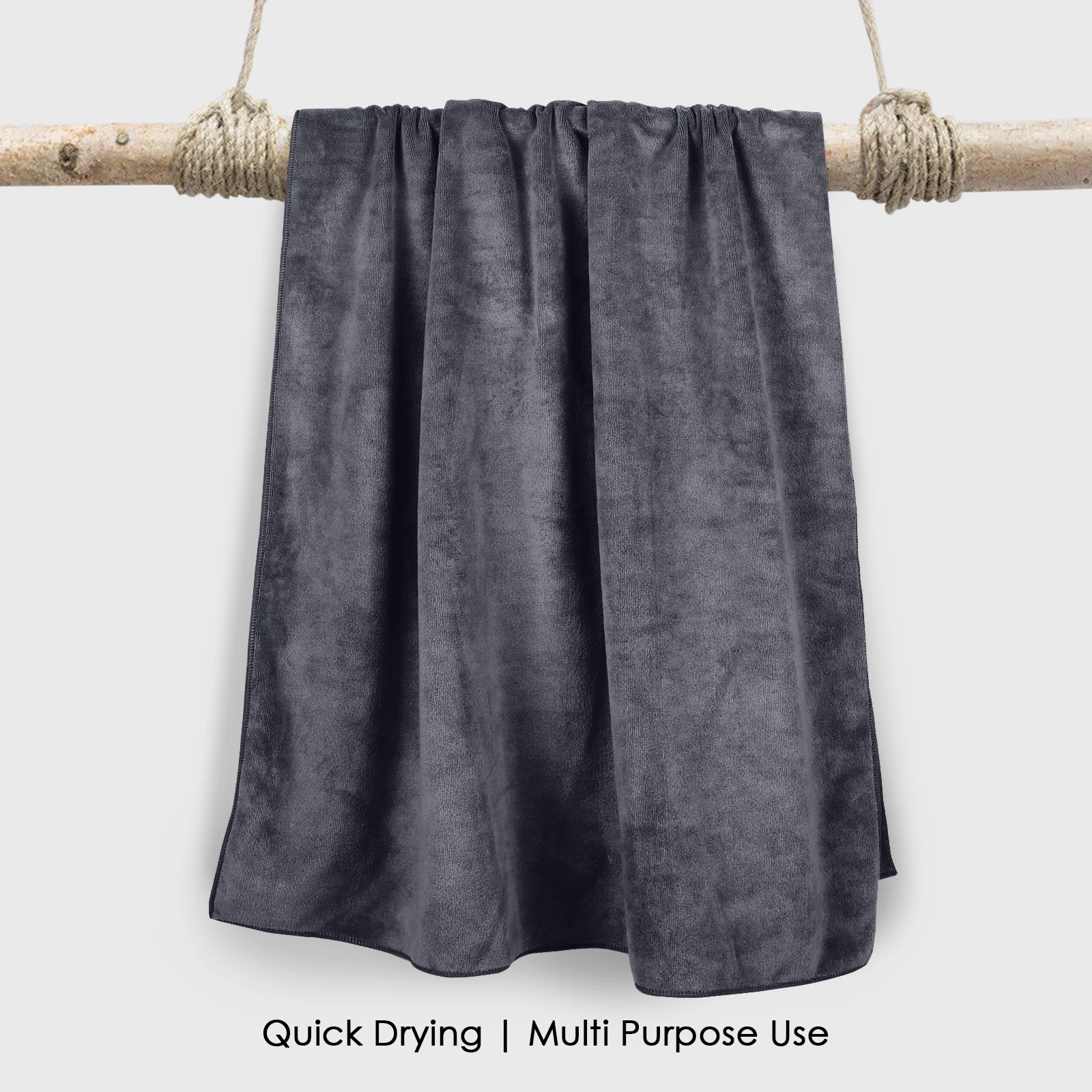 HOUSSE Premium Microfiber Bath Towel - Extra Large 60x120cm Quick Dry Towels for Kids | Super Soft Plush 550 GSM | Ultra Absorbent for Home Swimming Sports Travel (Charcoal Grey)