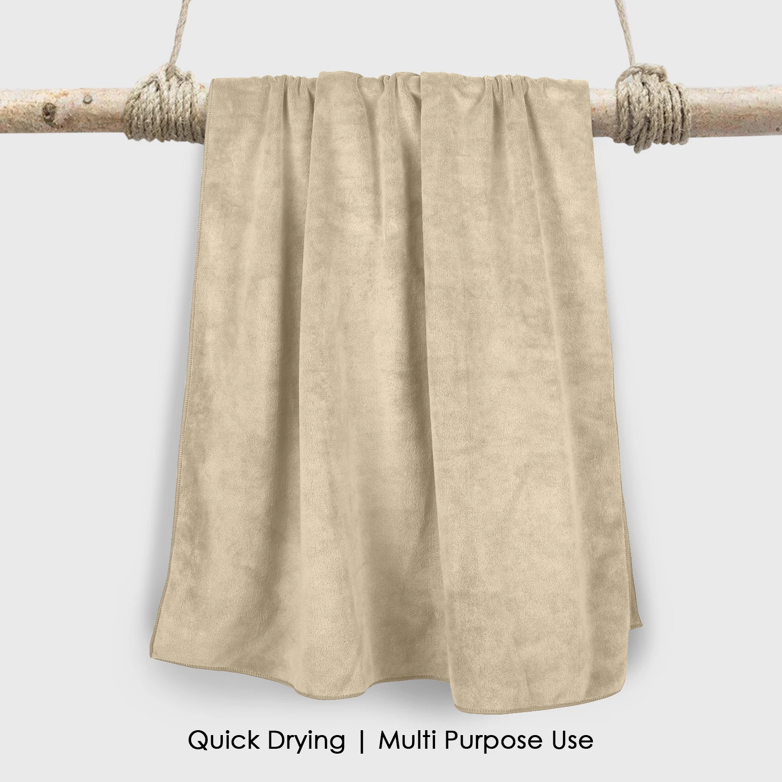 HOUSSE Premium Microfiber Bath Towel - Extra Large 60x120cm Quick Dry Towels for Kids | Super Soft Plush 550 GSM | Ultra Absorbent for Home Swimming Sports Travel (Sandrift)