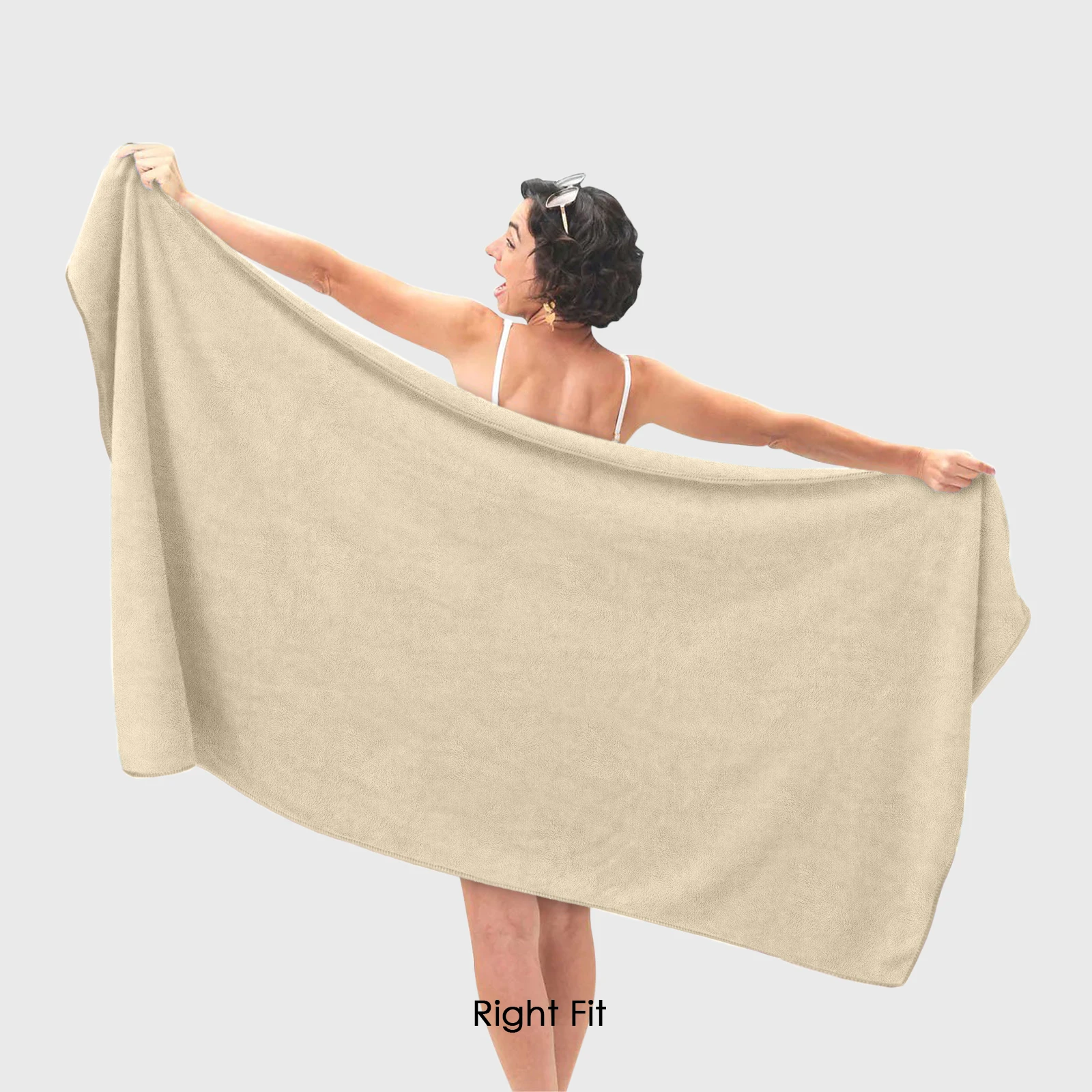 HOUSSE Premium Microfiber Bath Towel - Extra Large 60x120cm Quick Dry Towels for Kids | Super Soft Plush 550 GSM | Ultra Absorbent for Home Swimming Sports Travel (Sandrift)