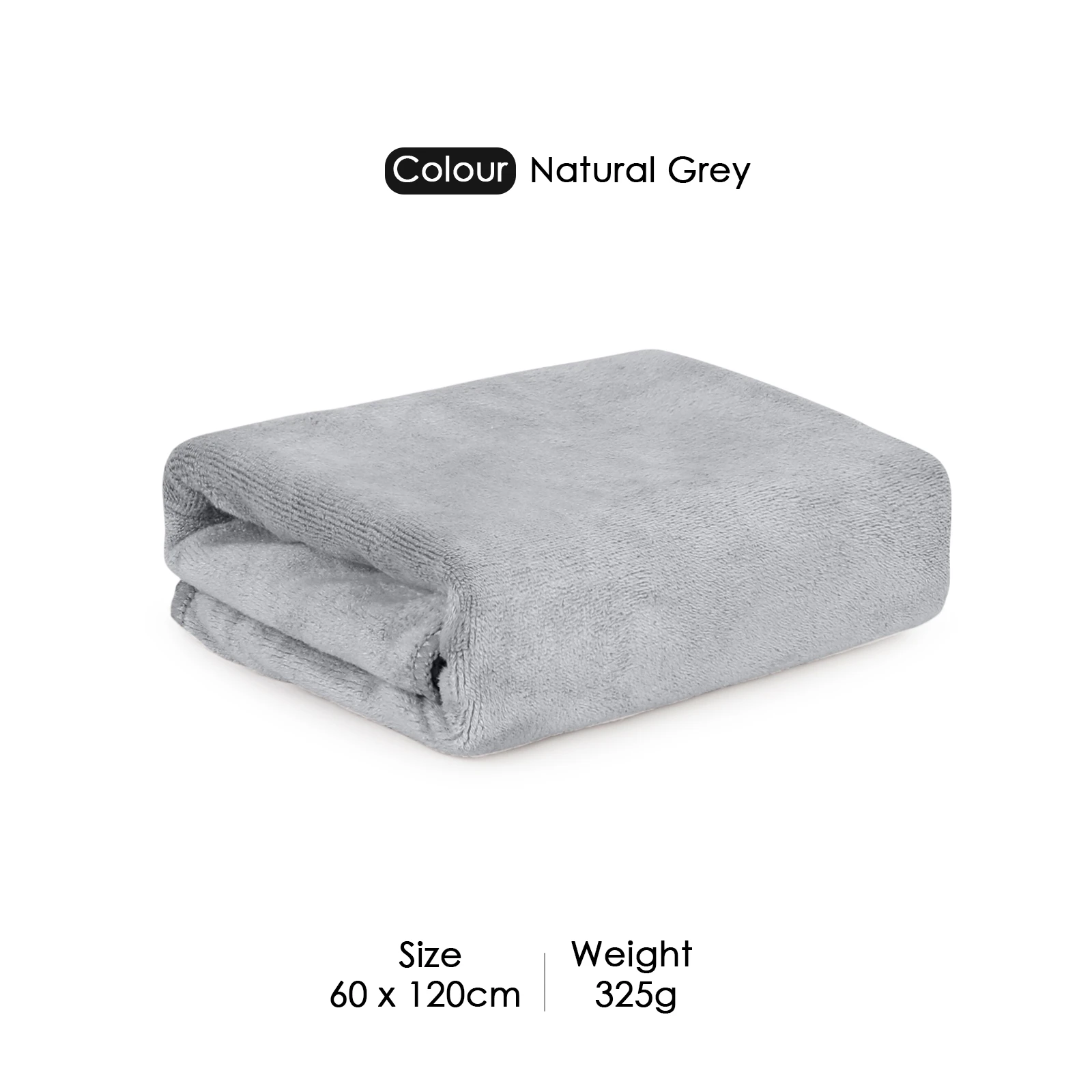 HOUSSE Premium Microfiber Bath Towel - Extra Large 60x120cm Quick Dry Towels for Kids | Super Soft Plush 550 GSM | Ultra Absorbent for Home Swimming Sports Travel (Natural Grey)
