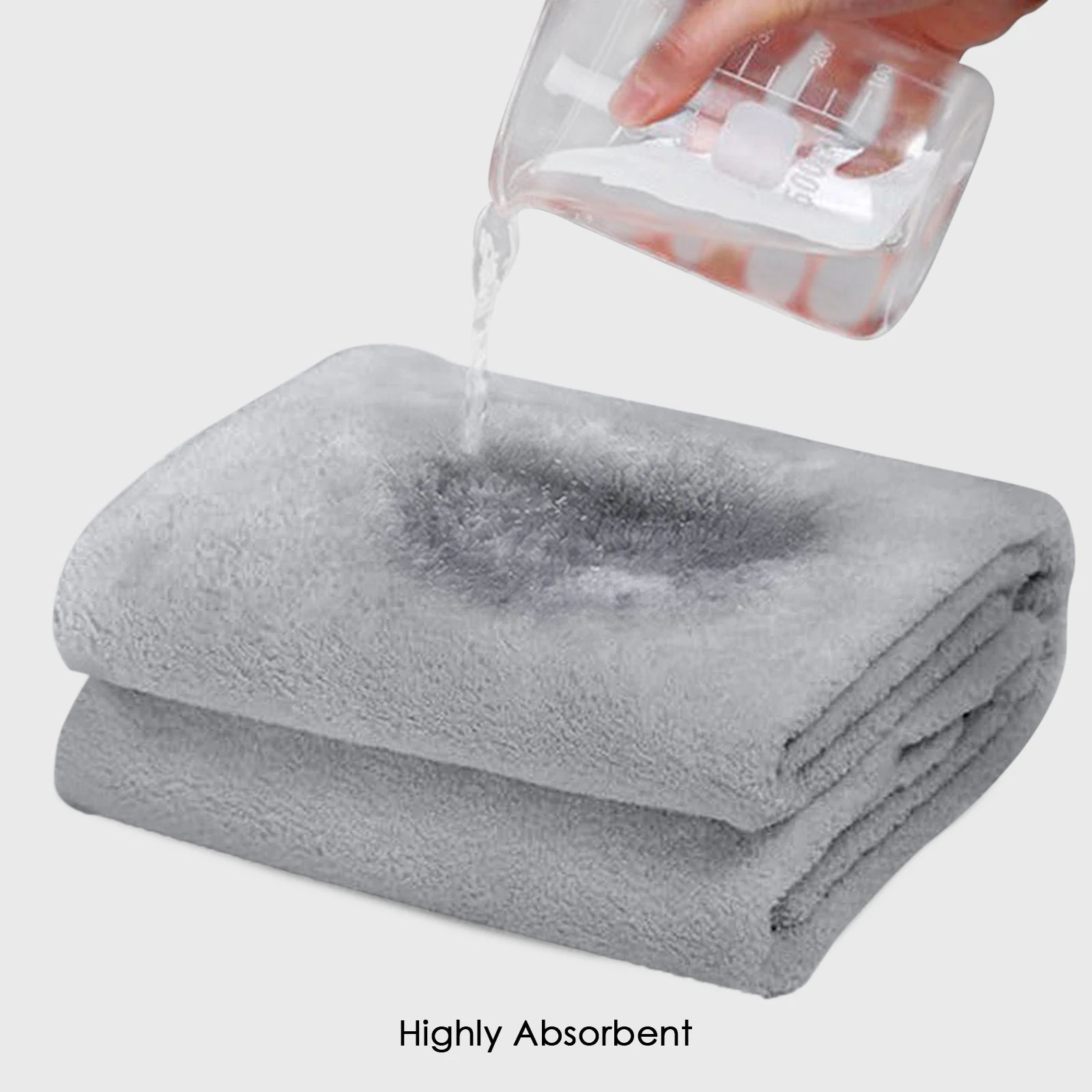 HOUSSE Premium Microfiber Bath Towel - Extra Large 60x120cm Quick Dry Towels for Kids | Super Soft Plush 550 GSM | Ultra Absorbent for Home Swimming Sports Travel (Natural Grey)