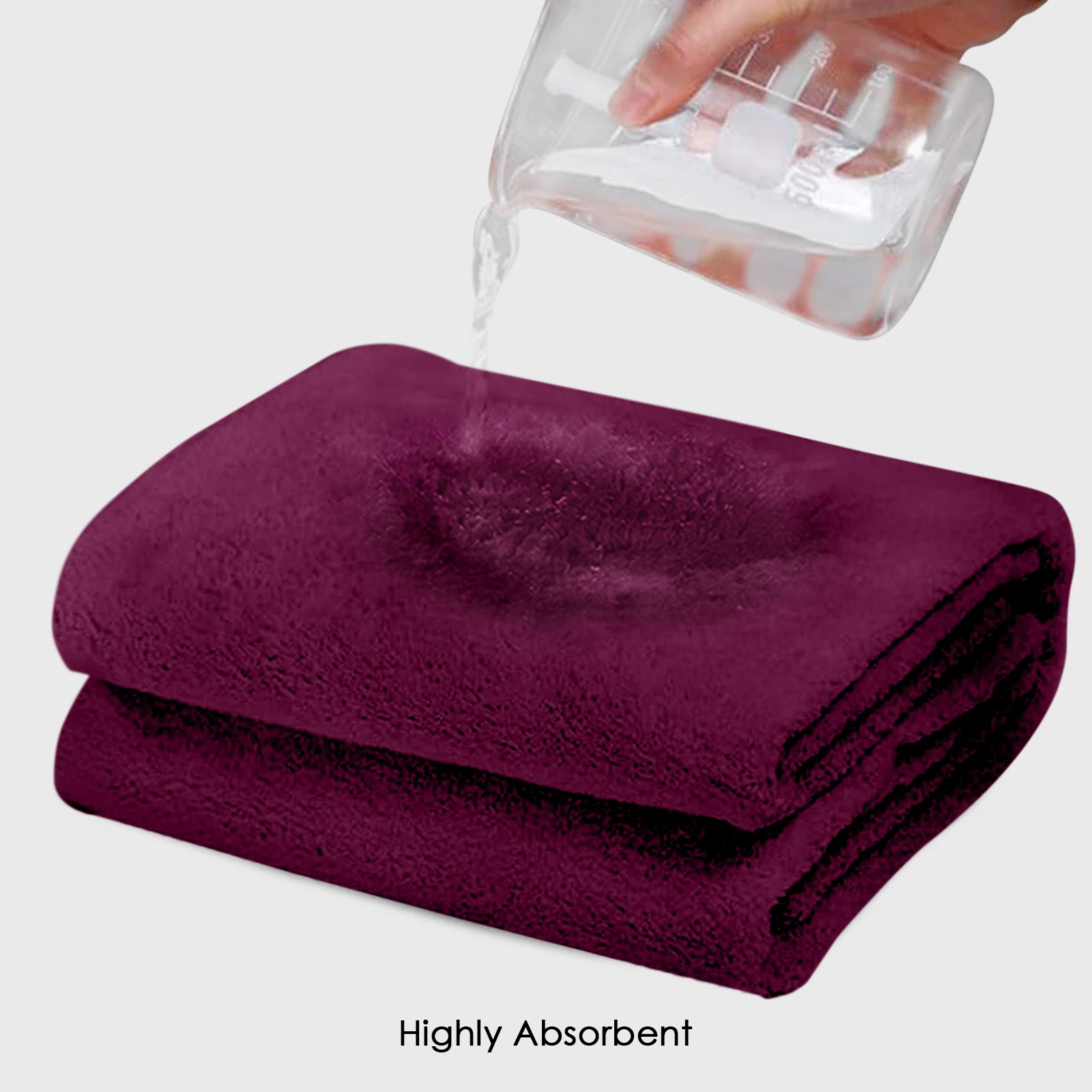 HOUSSE Premium Microfiber Bath Towel - Extra Large 60x120cm Quick Dry Towels for Kids | Super Soft Plush 550 GSM | Ultra Absorbent for Home Swimming Sports Travel (Red Plum)