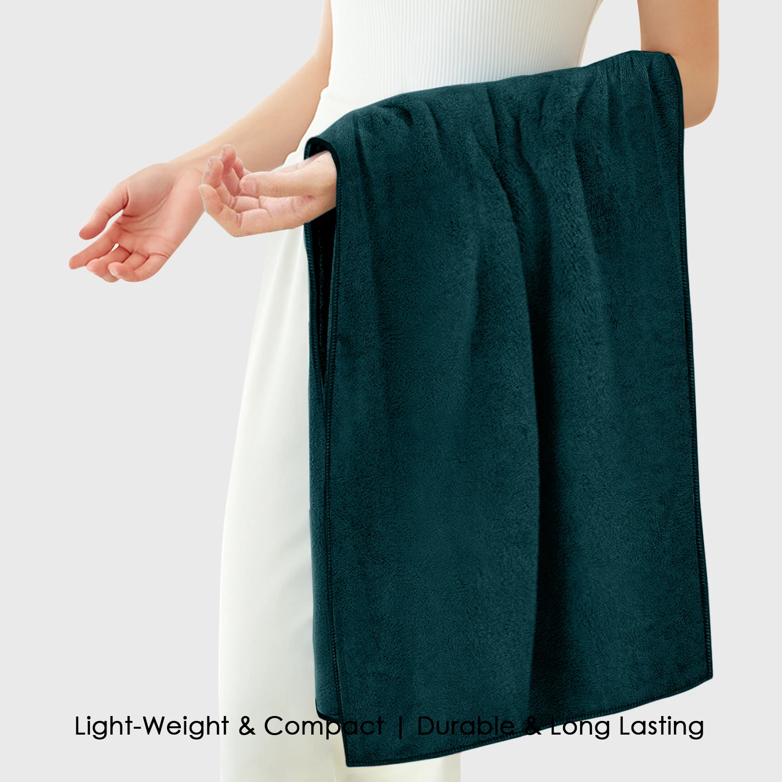 HOUSSE Premium Microfiber Bath Towel - Extra Large 60x120cm Quick Dry Towels for Kids | Super Soft Plush 550 GSM | Ultra Absorbent for Home Swimming Sports Travel (Jungle Green)