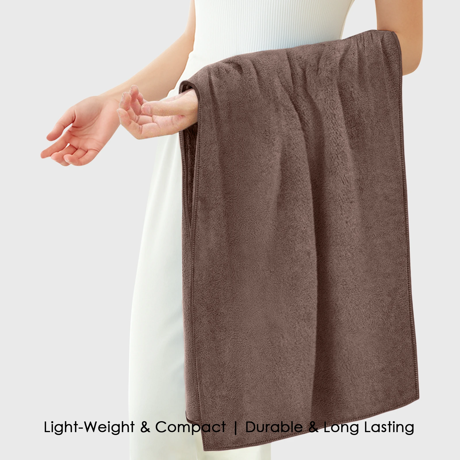 HOUSSE Premium Microfiber Bath Towel - Extra Large 60x120cm Quick Dry Towels for Kids | Super Soft Plush 550 GSM | Ultra Absorbent for Home Swimming Sports Travel (Fossil)