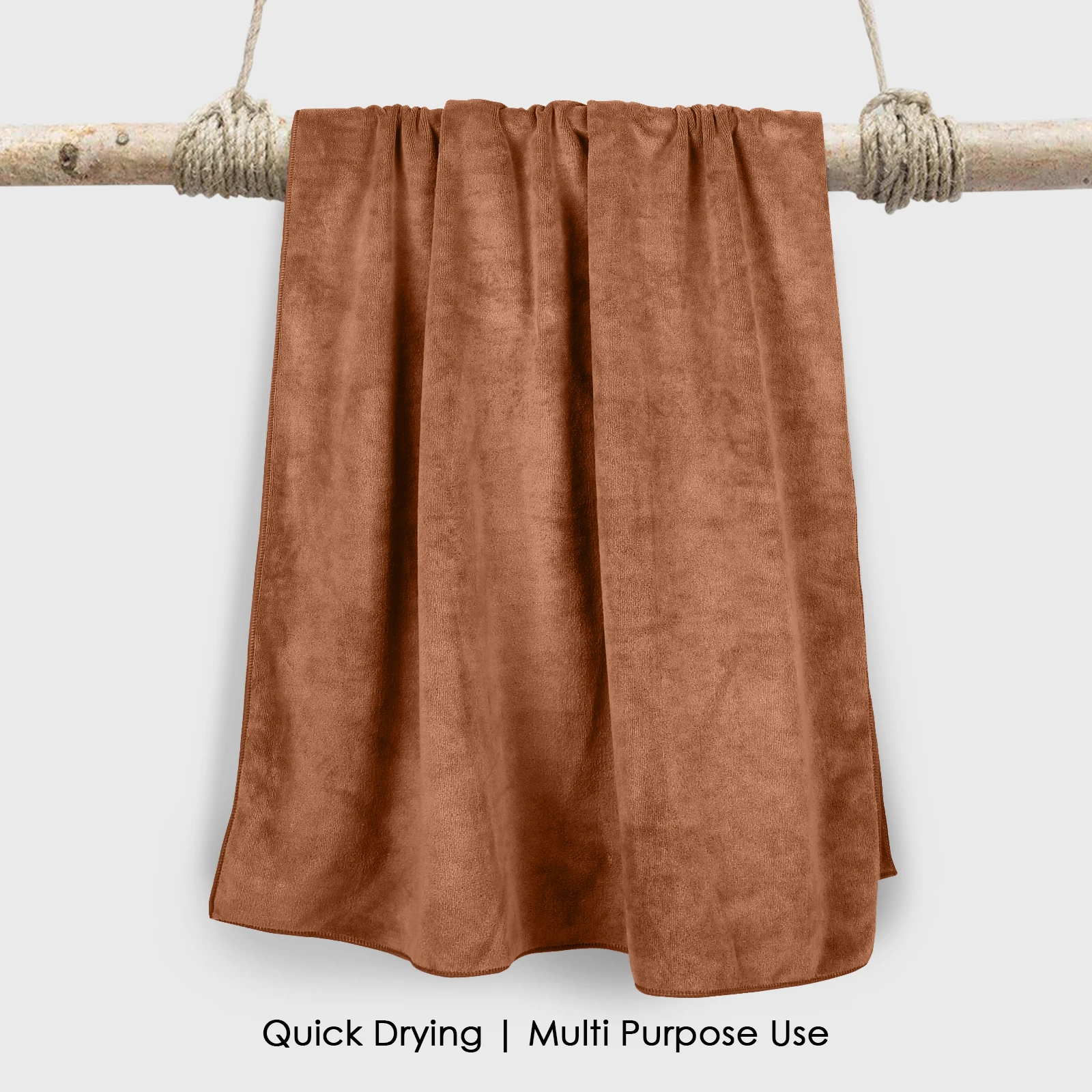 HOUSSE Premium Microfiber Bath Towel - Extra Large 60x120cm Quick Dry Towels for Kids | Super Soft Plush 550 GSM | Ultra Absorbent for Home Swimming Sports Travel (Caramel Cafe)