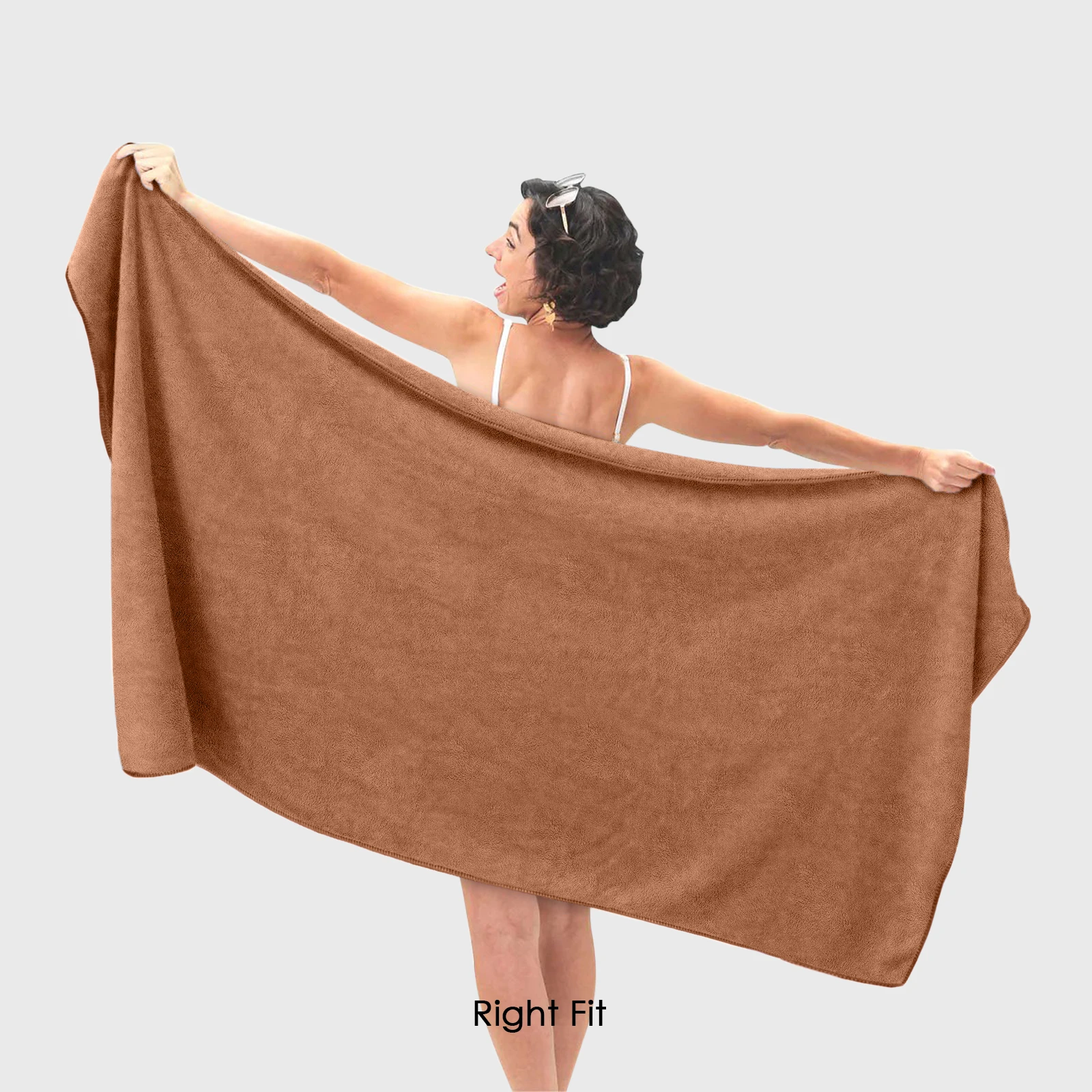 HOUSSE Premium Microfiber Bath Towel - Extra Large 60x120cm Quick Dry Towels for Kids | Super Soft Plush 550 GSM | Ultra Absorbent for Home Swimming Sports Travel (Caramel Cafe)