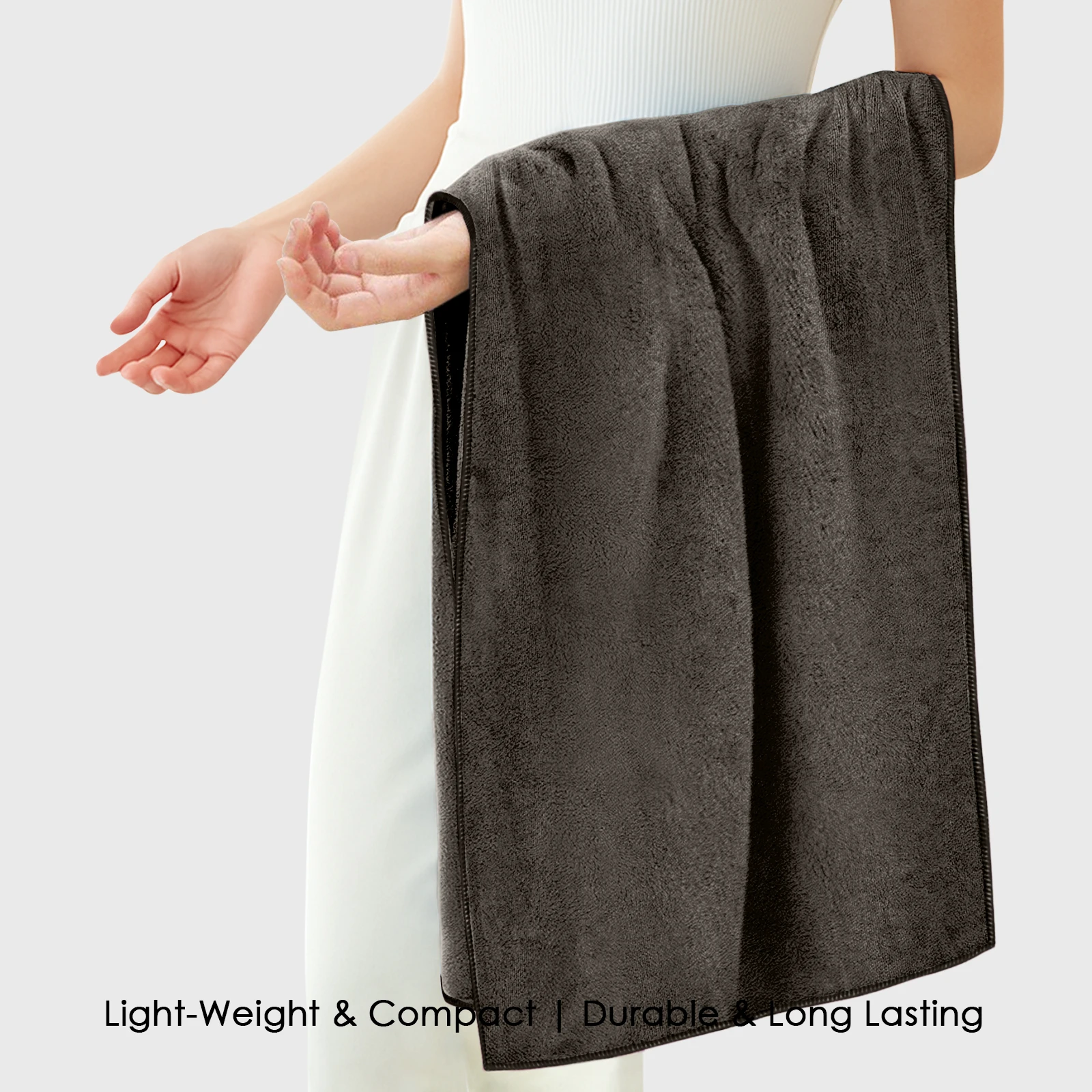 HOUSSE Premium Microfiber Bath Towel - Extra Large 60x120cm Quick Dry Towels for Kids | Super Soft Plush 550 GSM | Ultra Absorbent for Home Swimming Sports Travell (Cocca Brown)