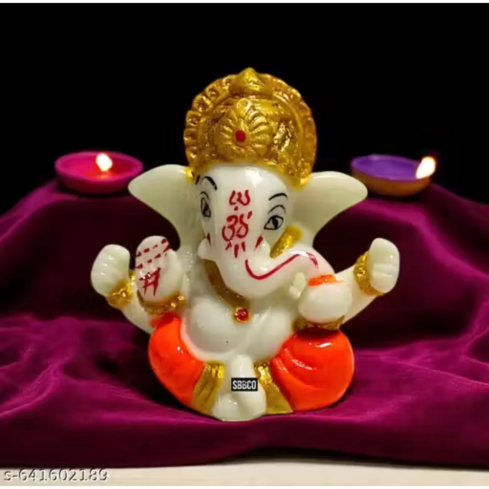 Handcrafted Ganeshji Idol with Pagri – Decorative Lord Ganesha Statue for Home & Pooja